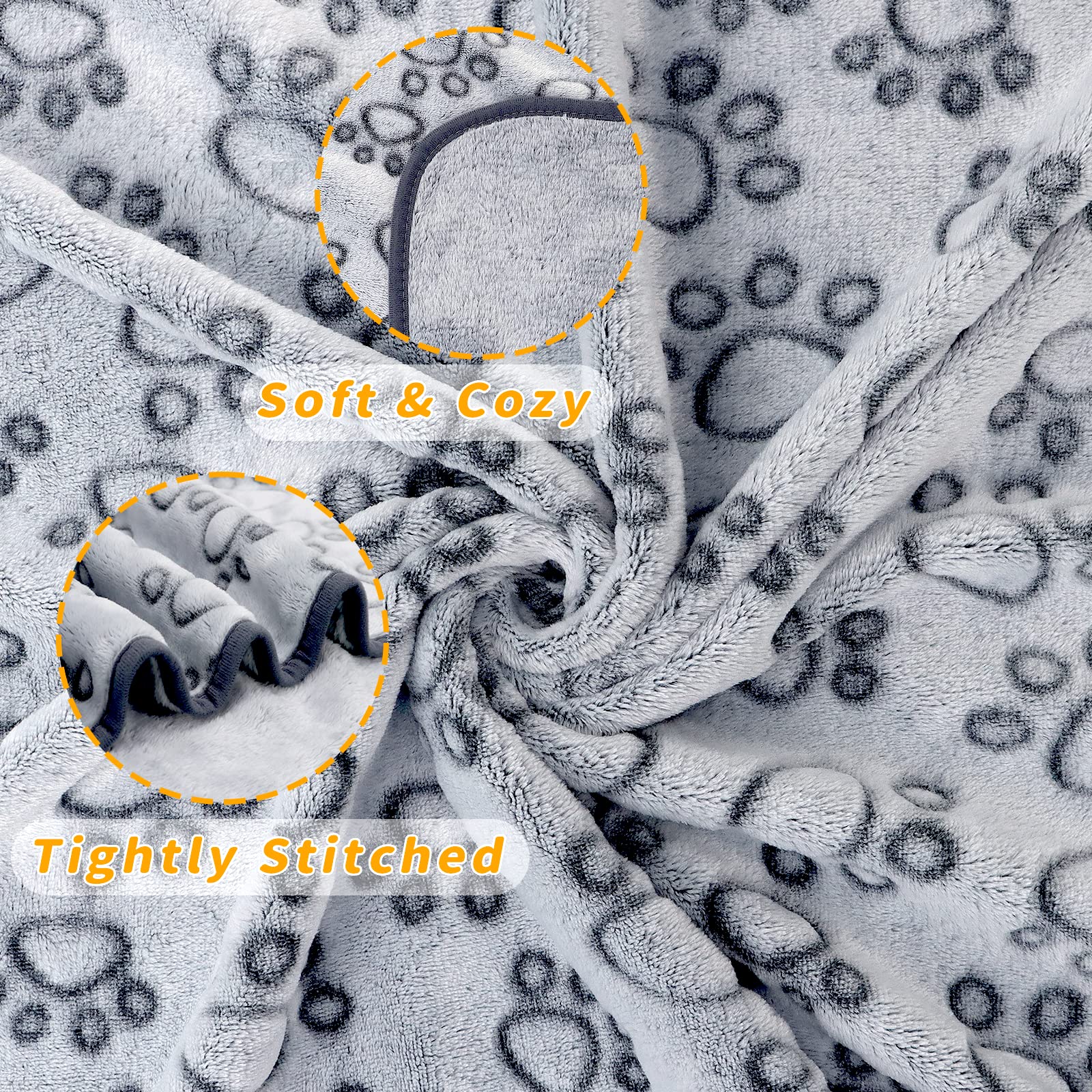 LOKOZ Fleece Blanket for Small Medium Dogs - Washable Puppy Blanket with Cute Paw Print for Bed Couch Protection