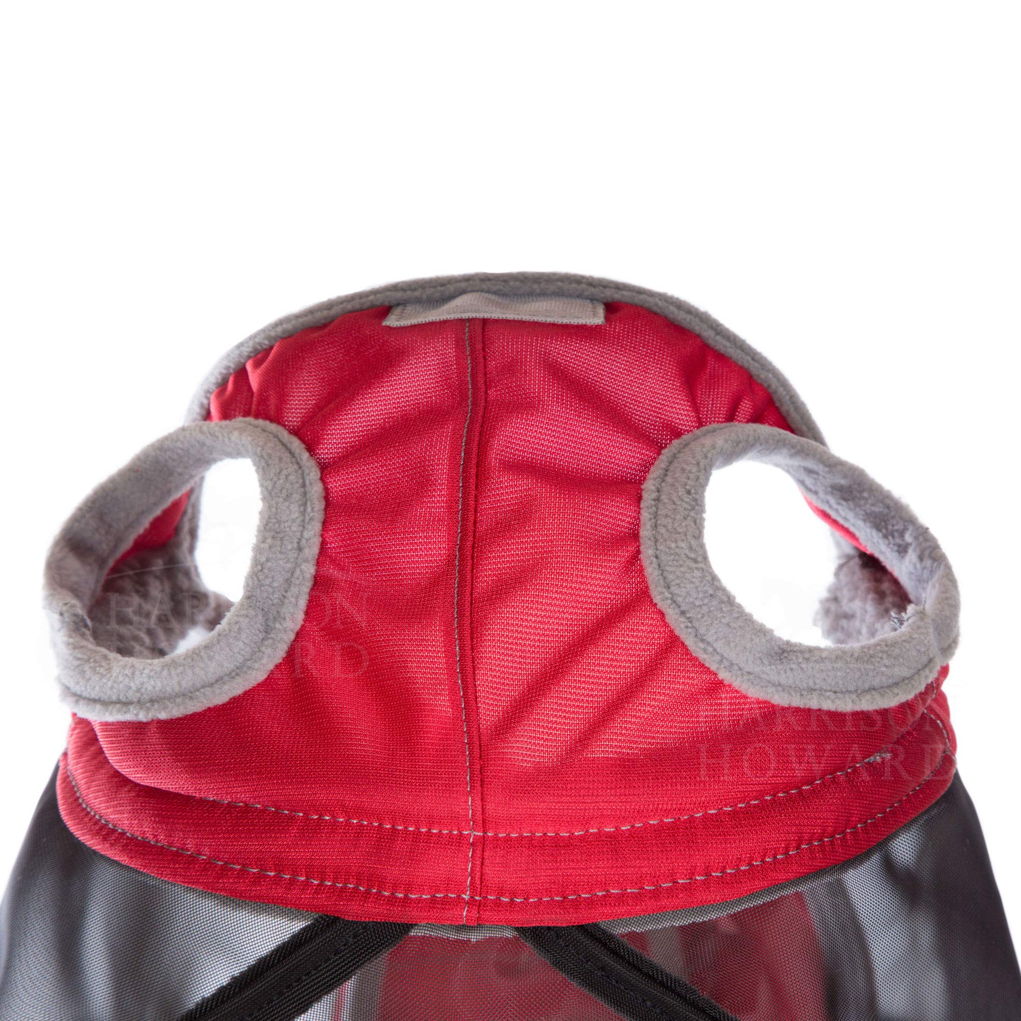 Harrison Howard CareMaster Pro Luminous Horse Fly Mask Large Eye Space Full Face Standard with Nose No Ears Ruby Full Size