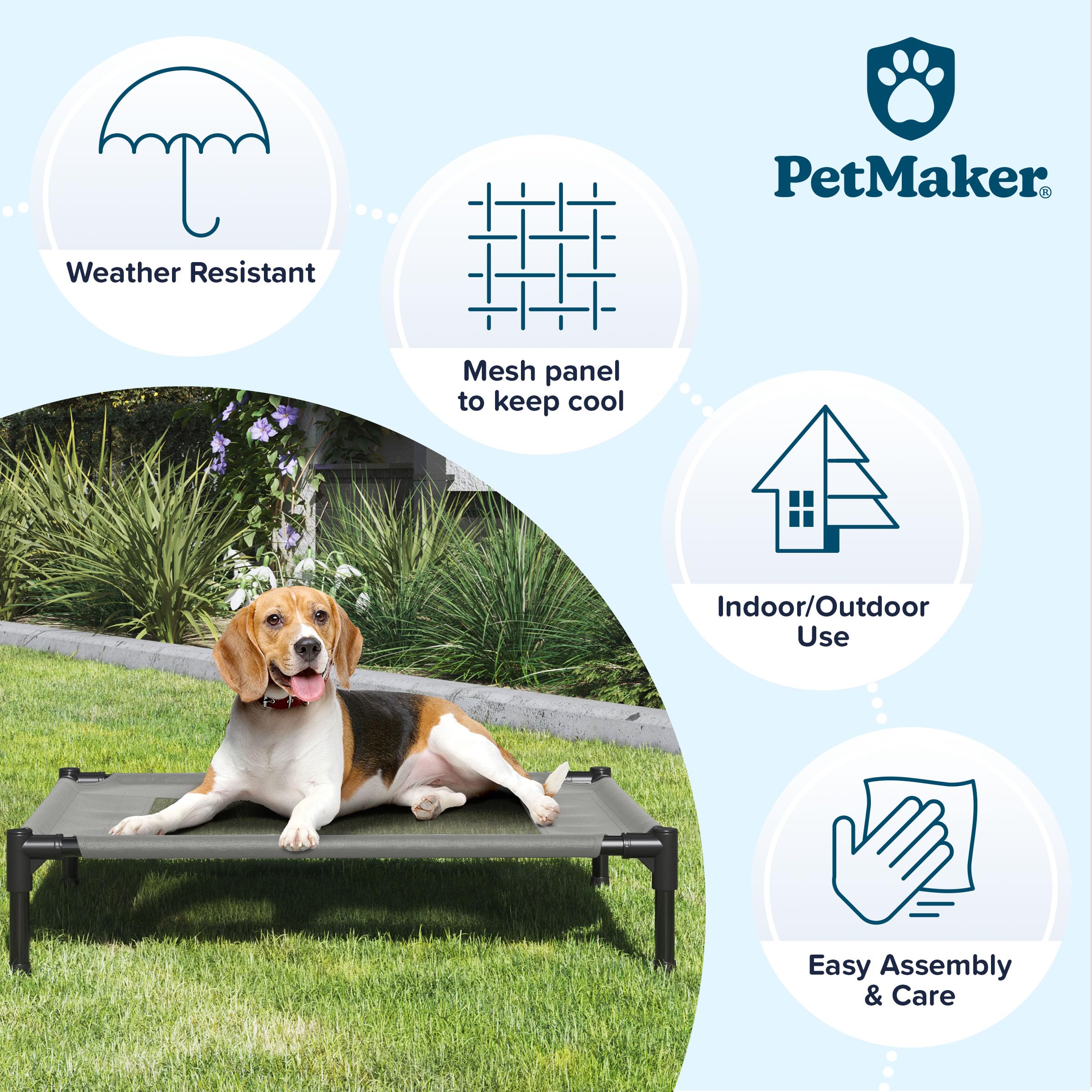 Elevated Dog Bed - 30X24-Inch Portable Pet Bed With Non-Slip Feet - Indoor/Outdoor Dog Bed Or Puppy Cot For Pets Up To 50Lbs By