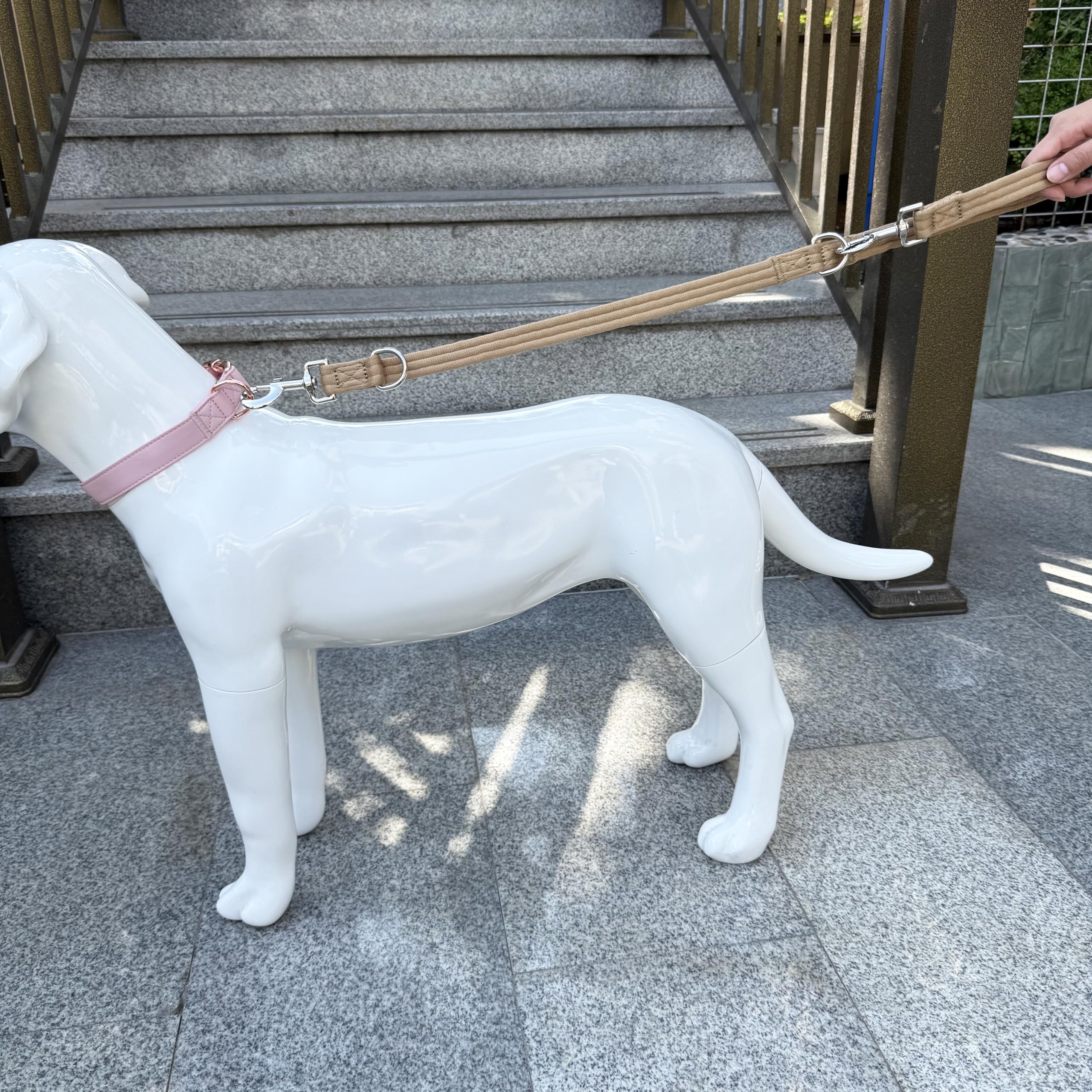 Double Ended Dog Leash,For Obedience Training Easy To Use,Lightweight,Soft For Large And Medium Dogs (Light Military Tan, 1M*2.5