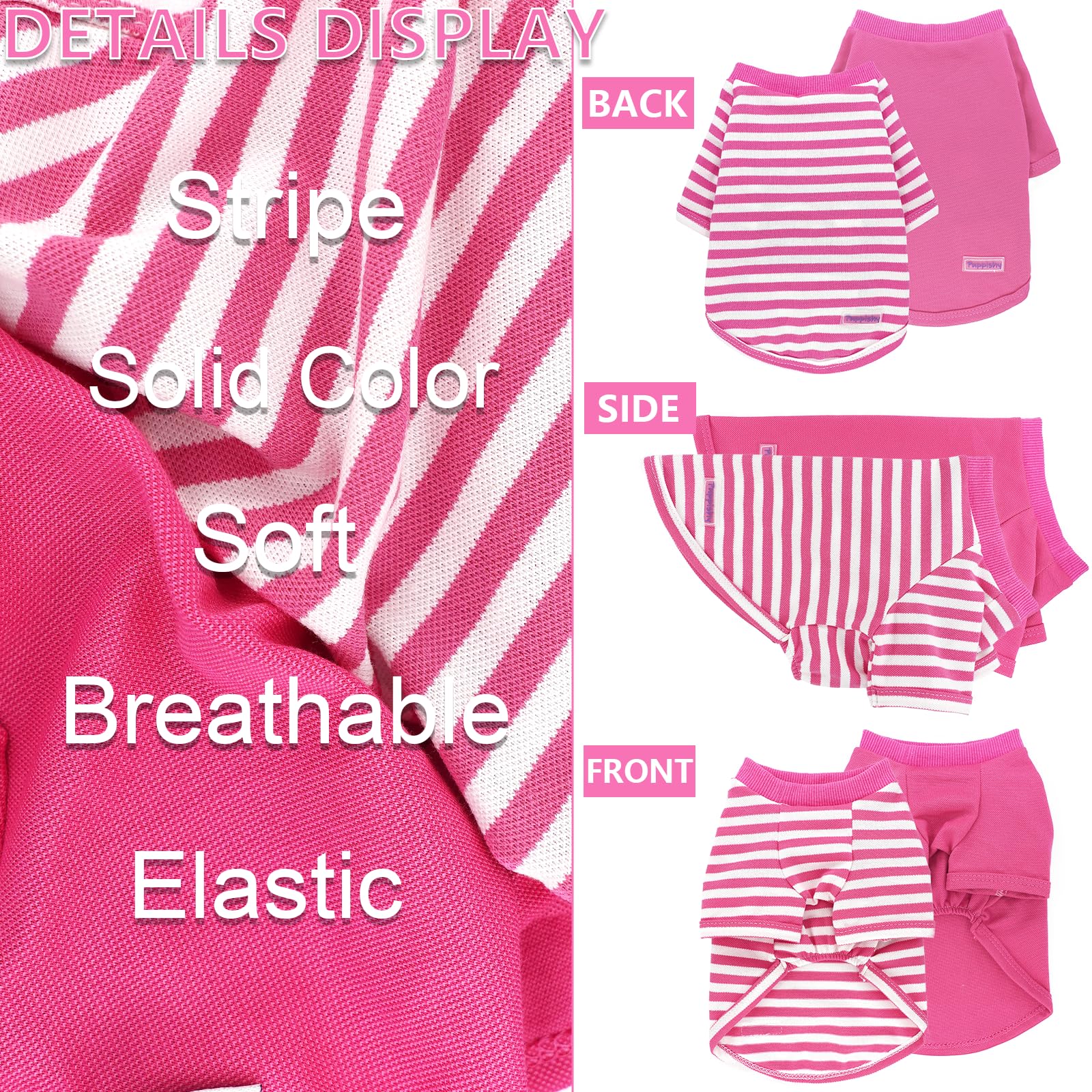 2-Piece Dog Shirt Set - Medium & Small Sizes, Perfect For Puppies & Yorkies, Summer Teacup Dog Clothes