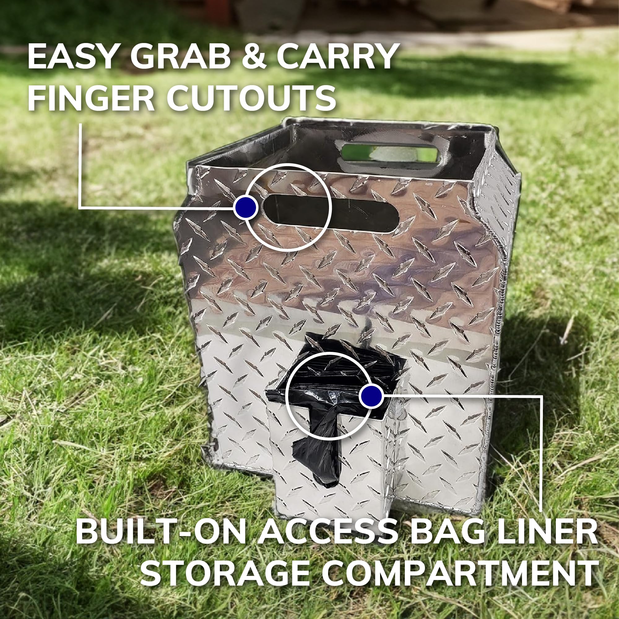 Activedogs Dog Poop Bucket Pet Waste Container - Heavy Duty Dog Poop Trash Can Outside Disposal Pail - A Rust-Resistant, Alumini