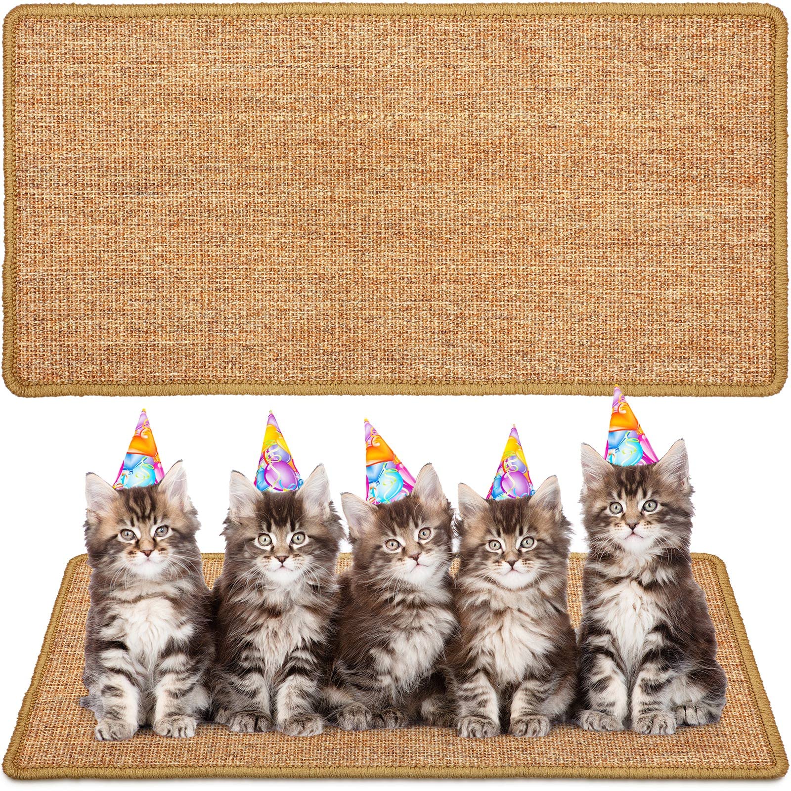 Riakrum 2 Pack 32 X 16 Inches Sisal Cat Pad Rectangular Sisal Cat Scratch Mat Natural Fabric Cat Pad Horizontal Cat Pad Scratching Scratch Mat Protector For Furniture Sofa And Wall (Brown)