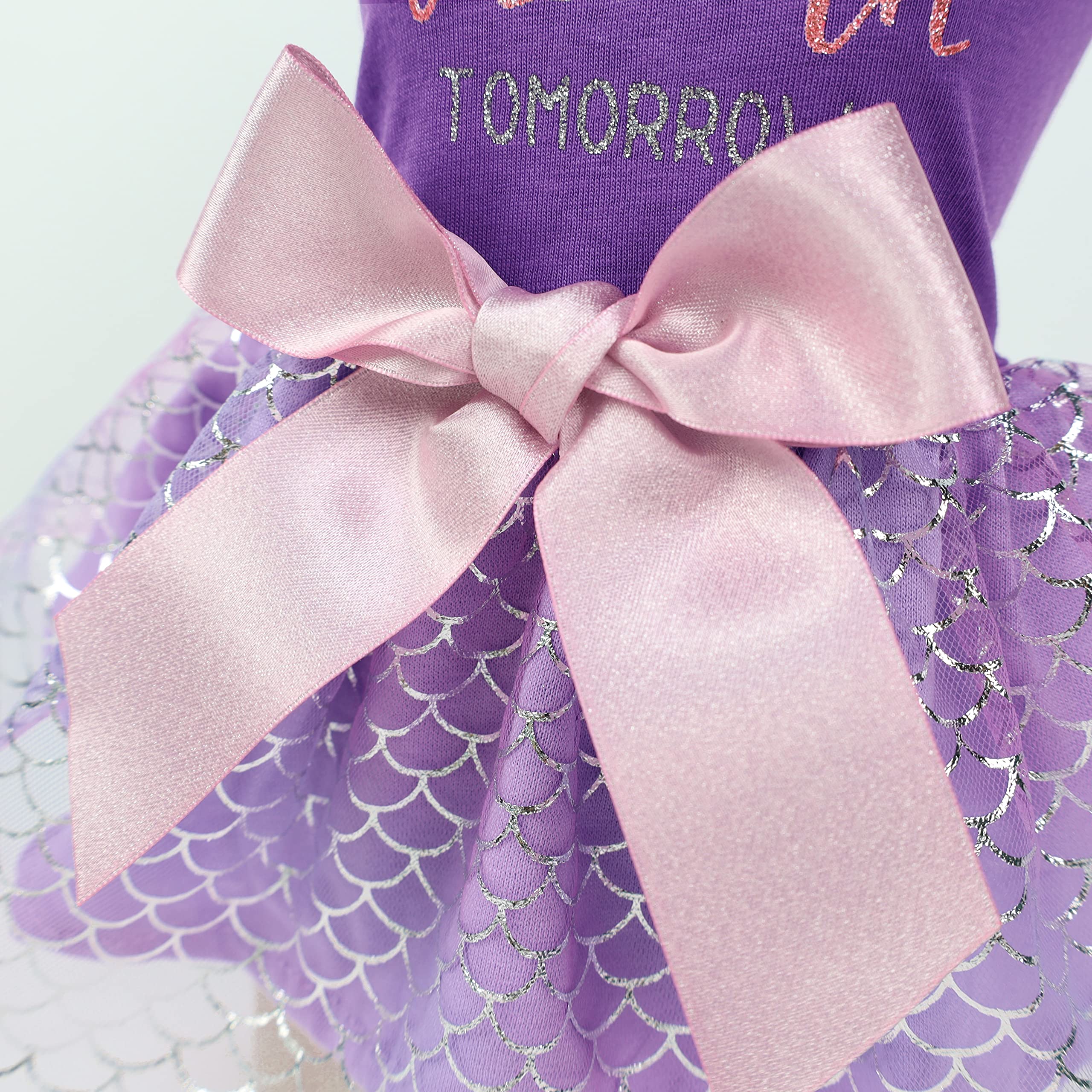 Fitwarm Mermaid Today Unicorn Tomorrow Dog Tulle Dress, Sparkly Dog Clothes For Small Dogs Girl, Pet Beach Costume, Cat Summer O