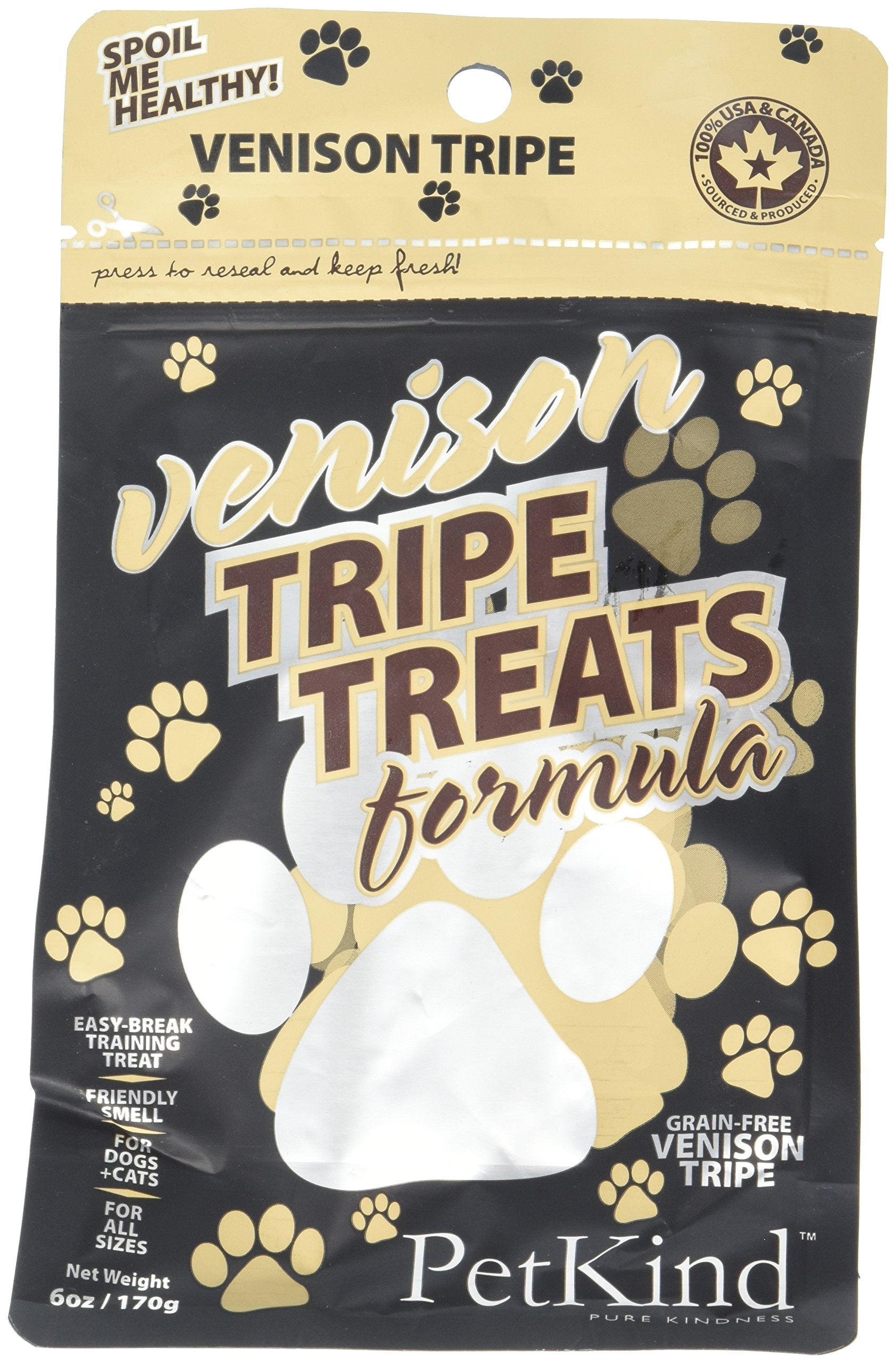 PetKind Venison Tripe Treats for Dogs 6oz Bag