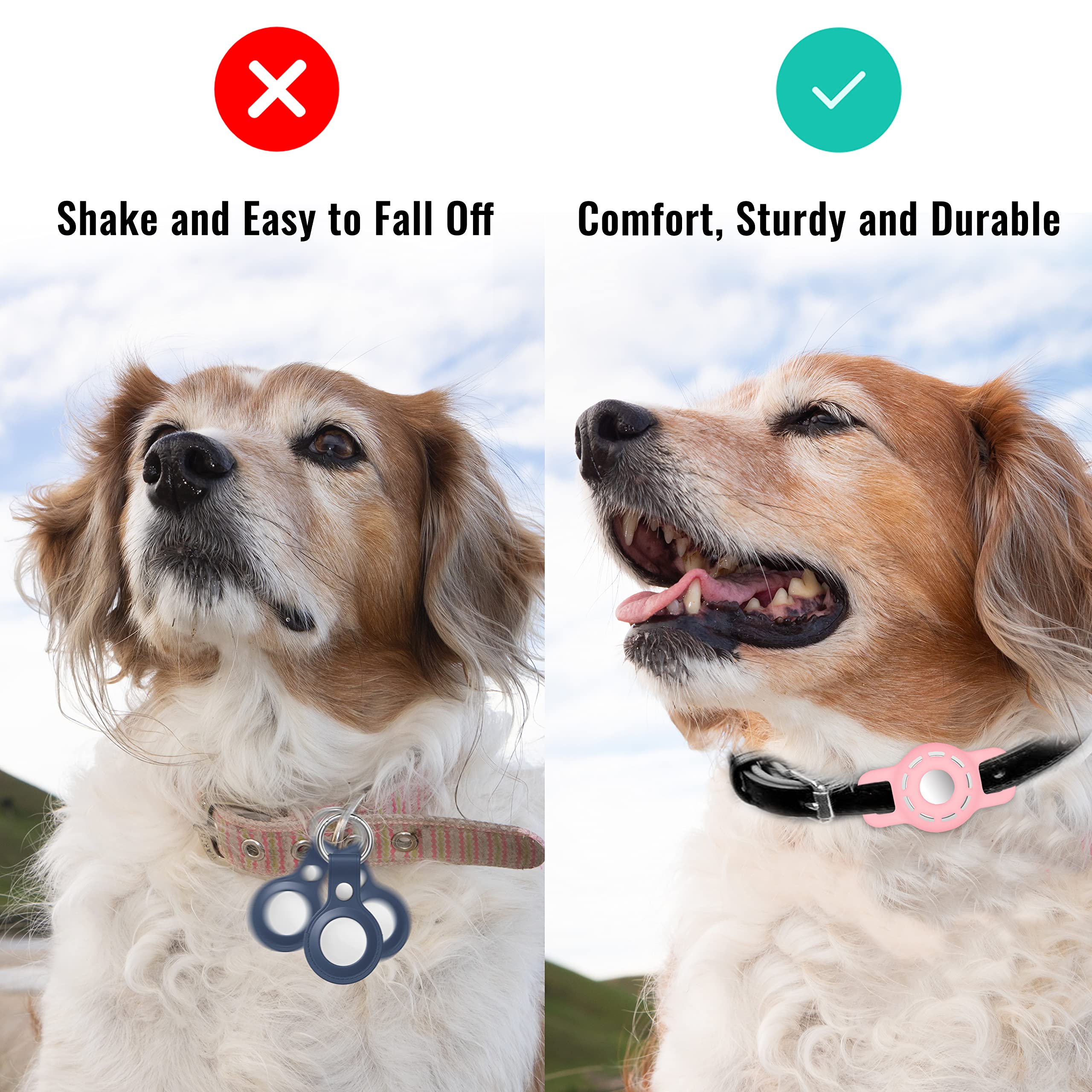 Airtag Cat Collar Holder For Apple Air Tag Cat Collar Holder Within 1/2 Inch, Airtag Dog Collar Holder Small, 2 Pack Airtag Pet