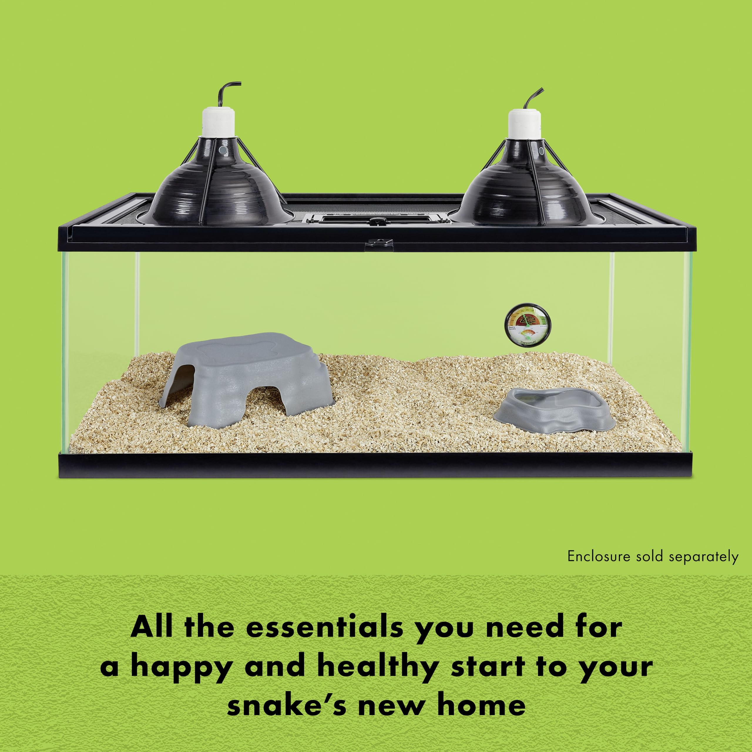 Zilla Snake Habitat Accessory Kit, Easy Starter Kit for Snakes, Includes Lighting, Bedding, Shedding Solution, Shelter and Feedi