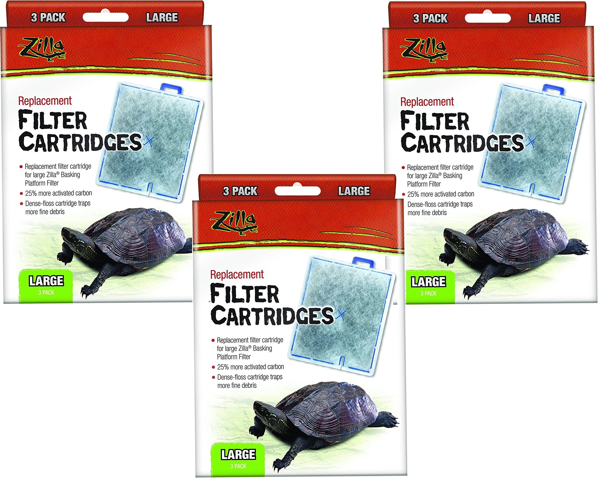9-Count Zilla Basking Platform Replacement Filter Cartridges. (3 Packages With 3 Filters Each)