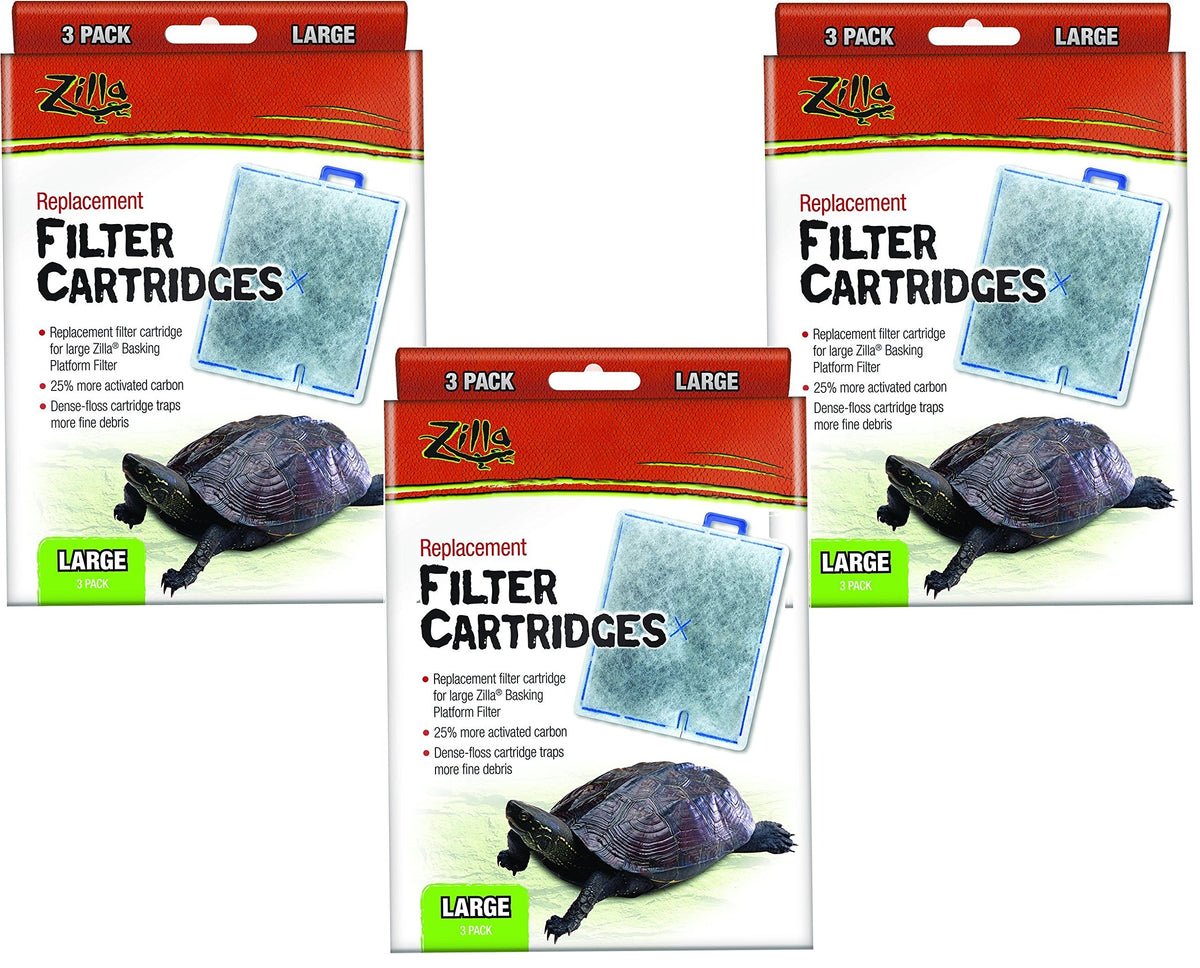 9-Count Zilla Basking Platform Replacement Filter Cartridges. (3 Packages With 3 Filters Each)