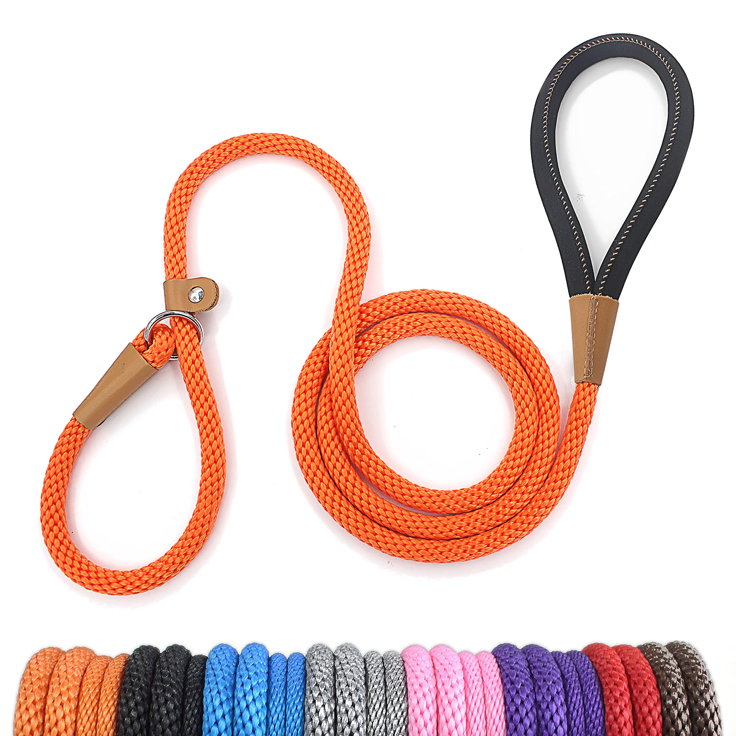 Lynxking Dog Leash Slip Lead Snap Hook Rope Leash Strong Heavy Duty Braided Dog Training Leash No Pull Training Lead Leashes For Medium Large And Small Dogs