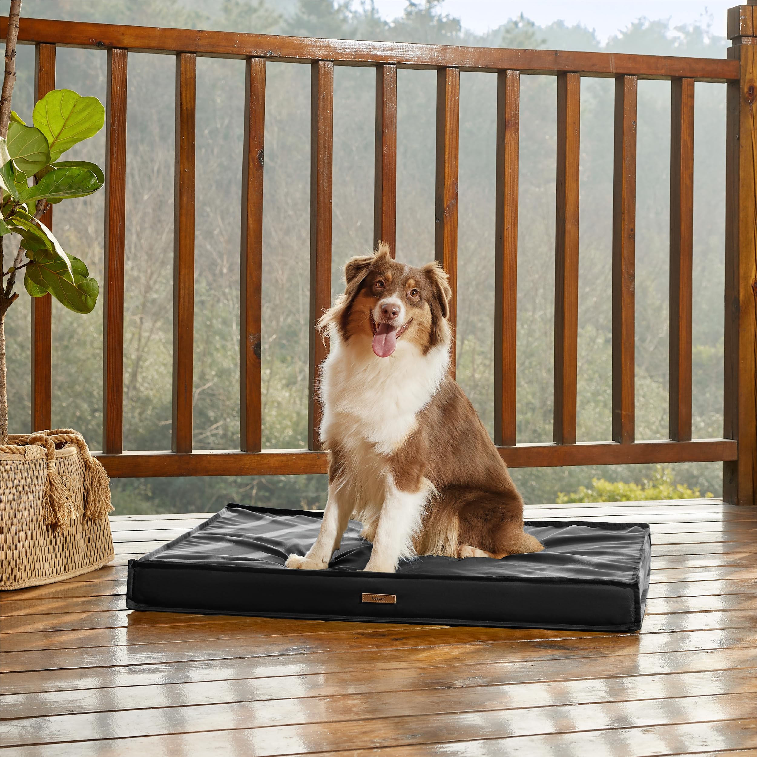 Lesure Outdoor Waterproof Dog Bed For Medium Sized Dogs, Orthopedic Egg Crate Foam Pet Bed With Oxford Fabric Surface And Remova