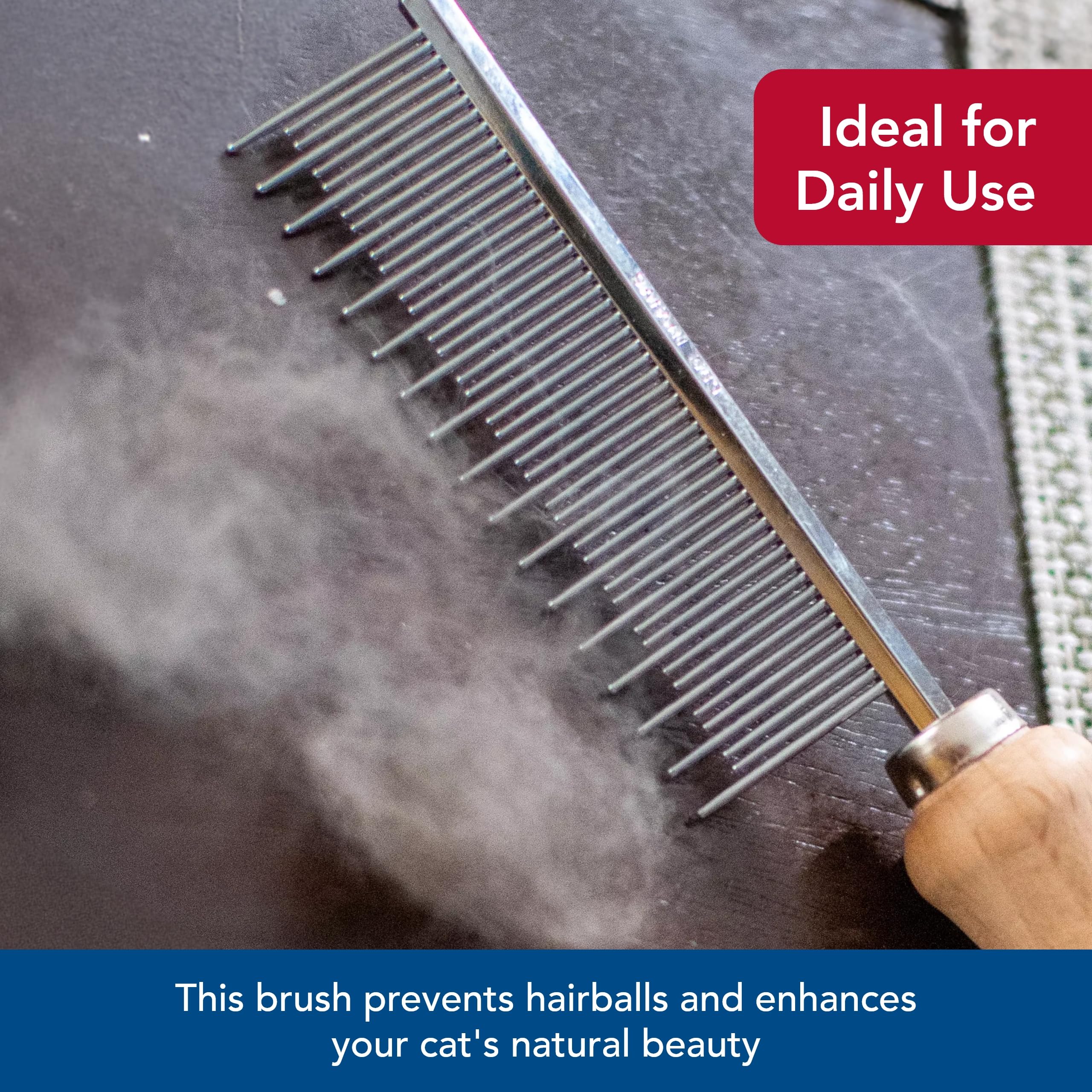 Coastal Pet Safari Cat Shedding Comb - Prevents Hairballs - Daily-Use Cat Deshedding Brush - For Cats With Short And Long Hair - One Size