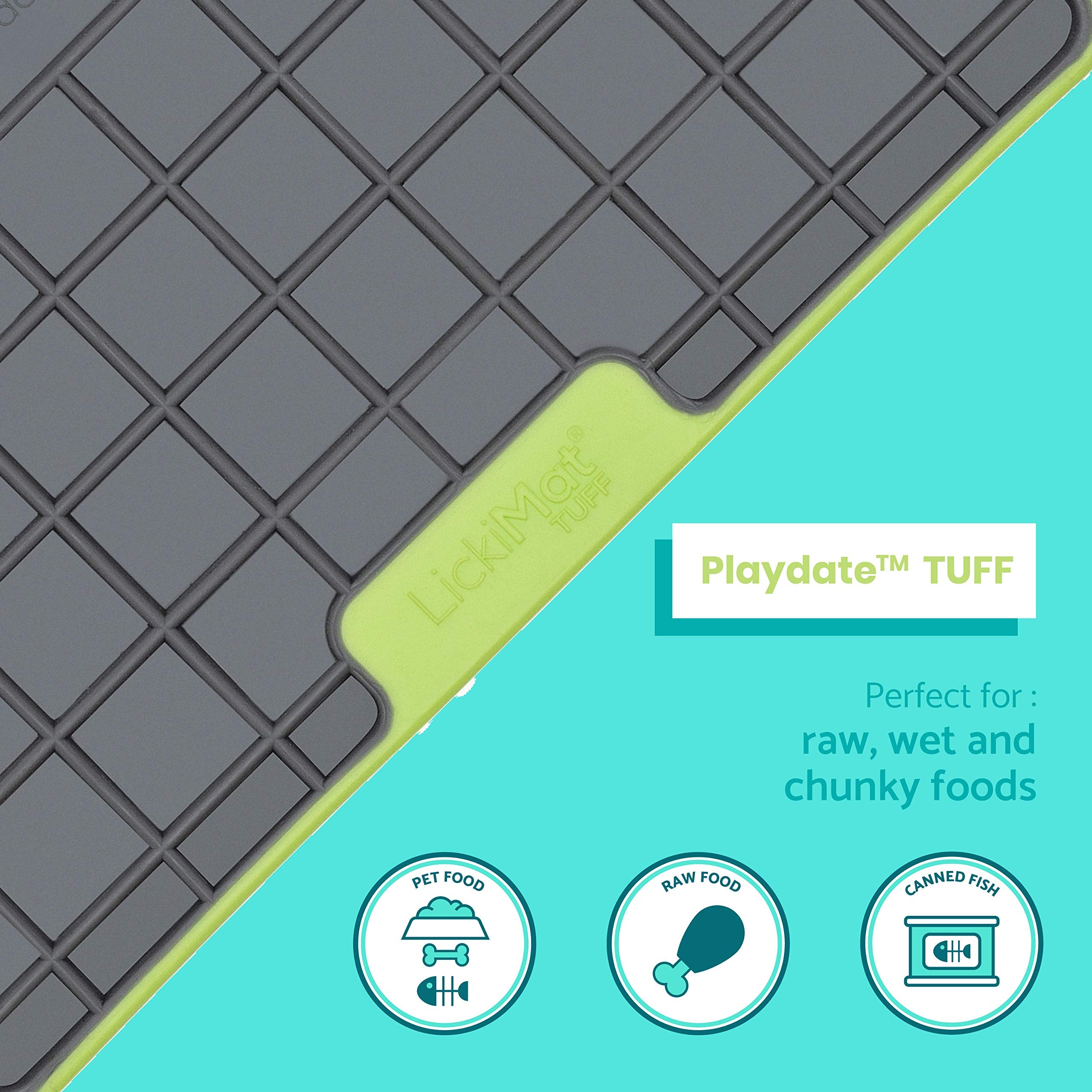 LickiMat Tuff, Heavy-Duty Playdate, Dog Slow Feeder Lick Mat, Boredom Anxiety Reducer; Perfect for Food, Treats, Yogurt, or Pean