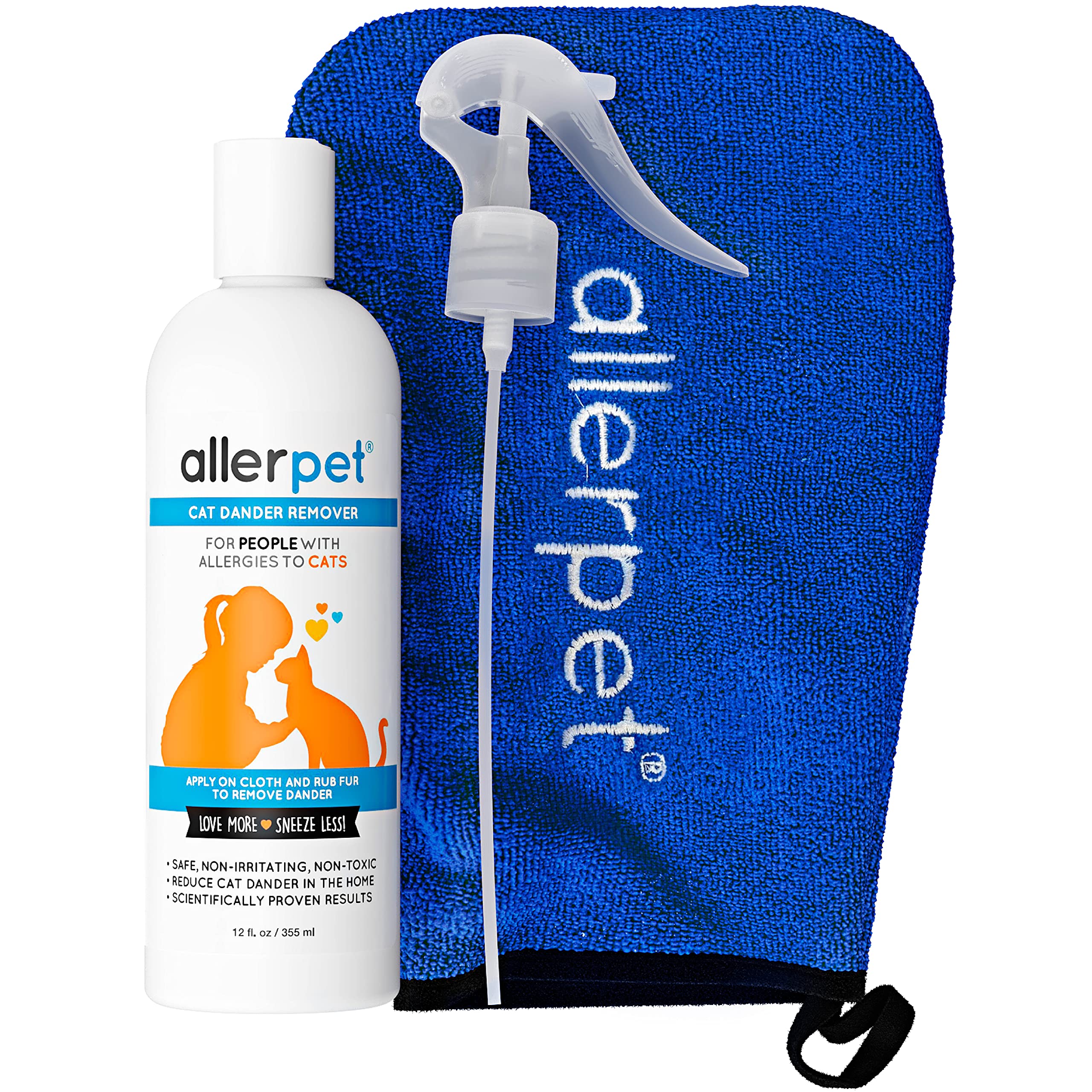 Allerpet Aloe Vera Free Cat Dander Remover  Pet Dander Allergy Relief, Natural & Safe Allergy Relief for Cats and Humans, Sooth
