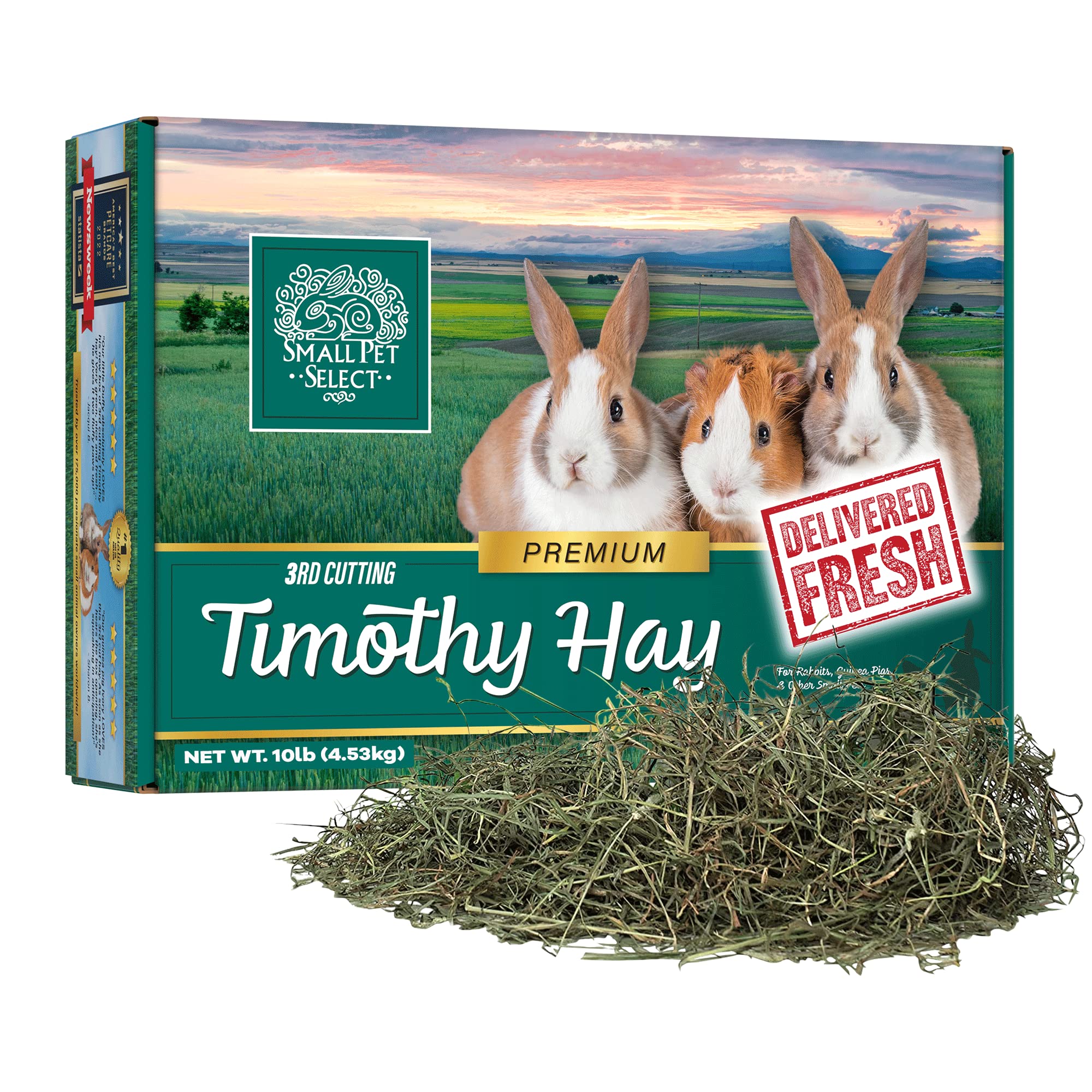Small Pet Select 3rd Cutting Super Soft Timothy Hay Pet Food for Picky Eaters, Rabbits, Guinea Pigs, and Other Small Animals, Ea