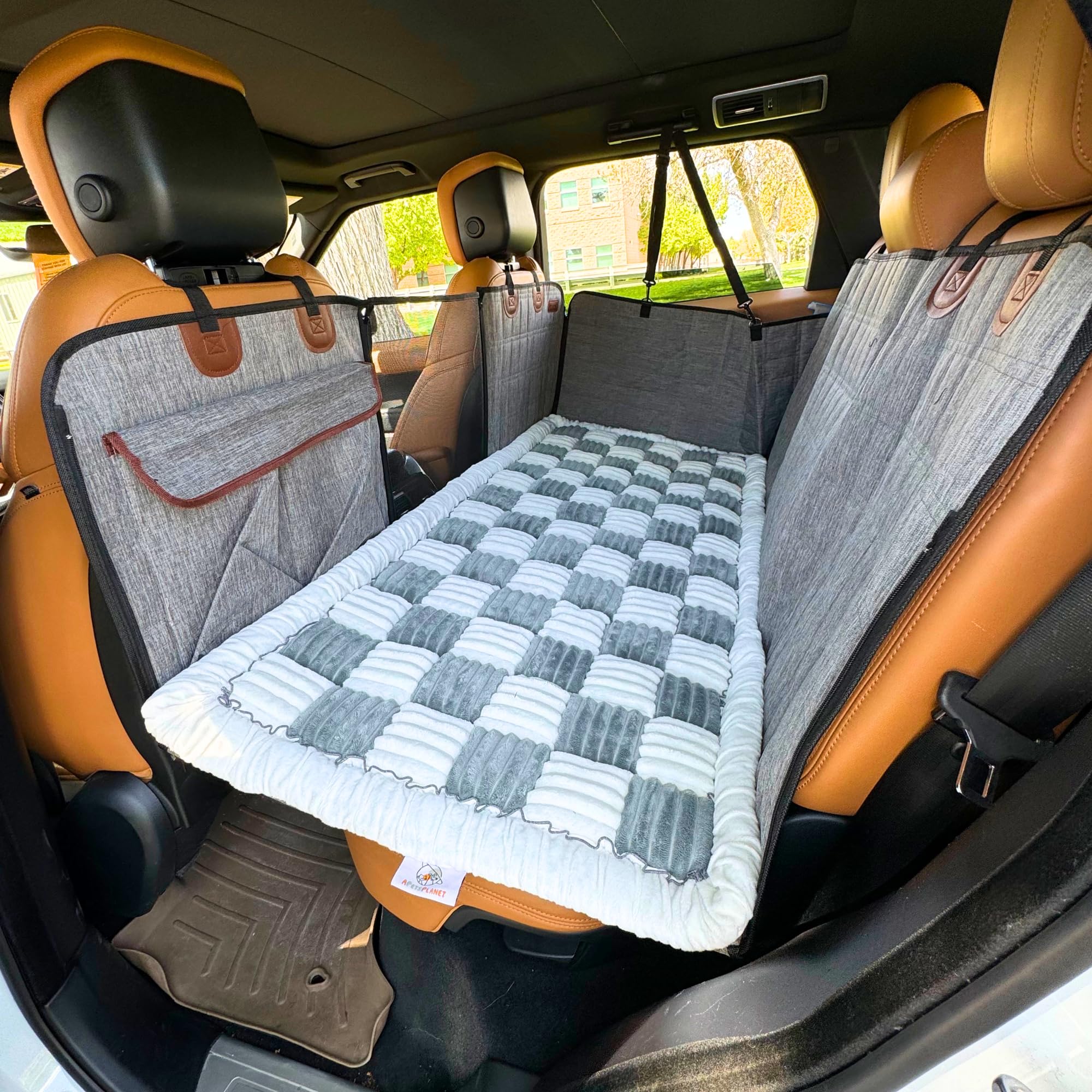 Plaid Dog Bed, Plaid Couch Cover, Non-Slip Bottom, Pet Bed Mat, Custom Fit for Backseat Extenders, and Seat Covers, Dog Travel B