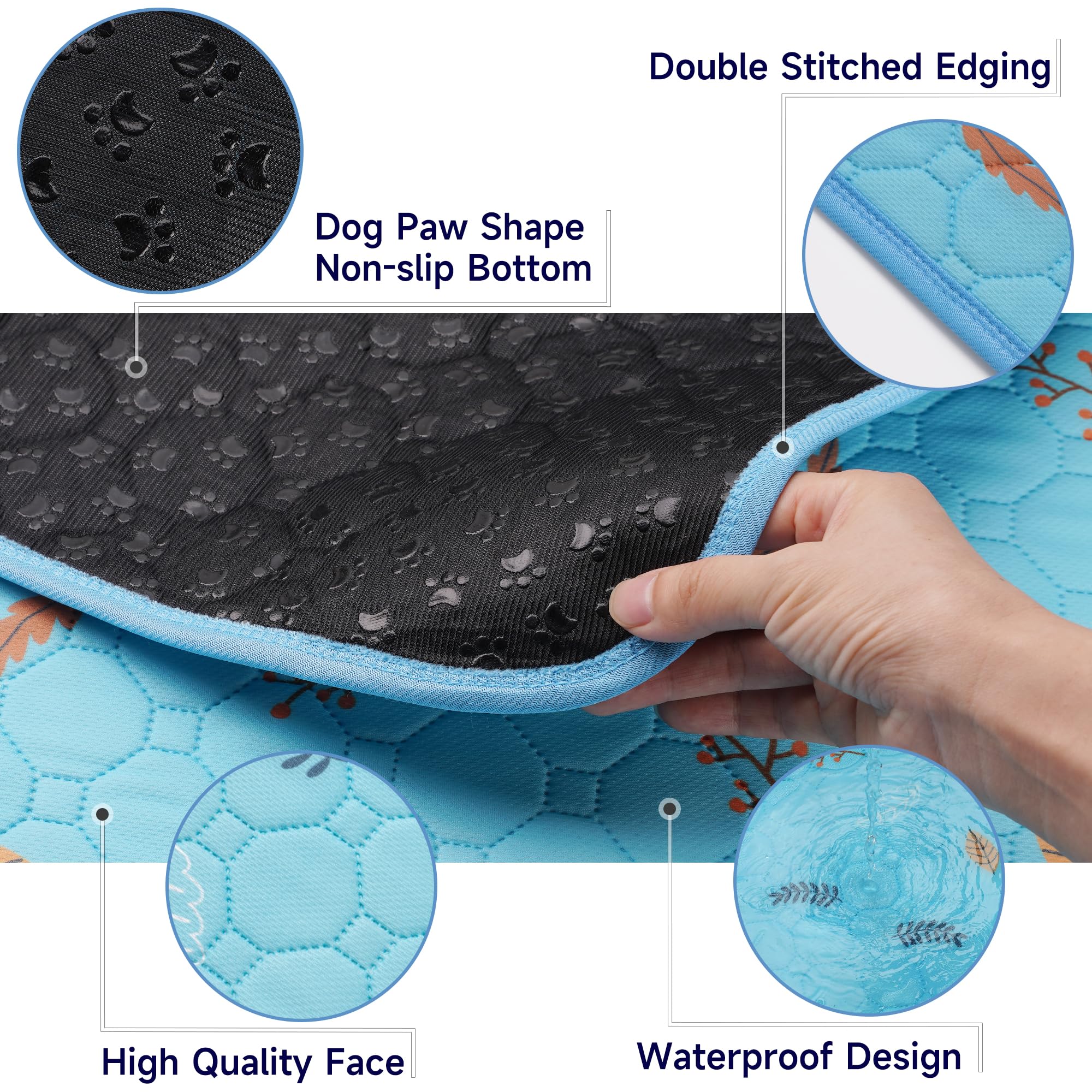 Sunheir Washable Pee Pads For Dogs 72'X72', Extra Large Reusable Puppy Pads Pet Training Pads For Dog Playpen, Waterproof Pee