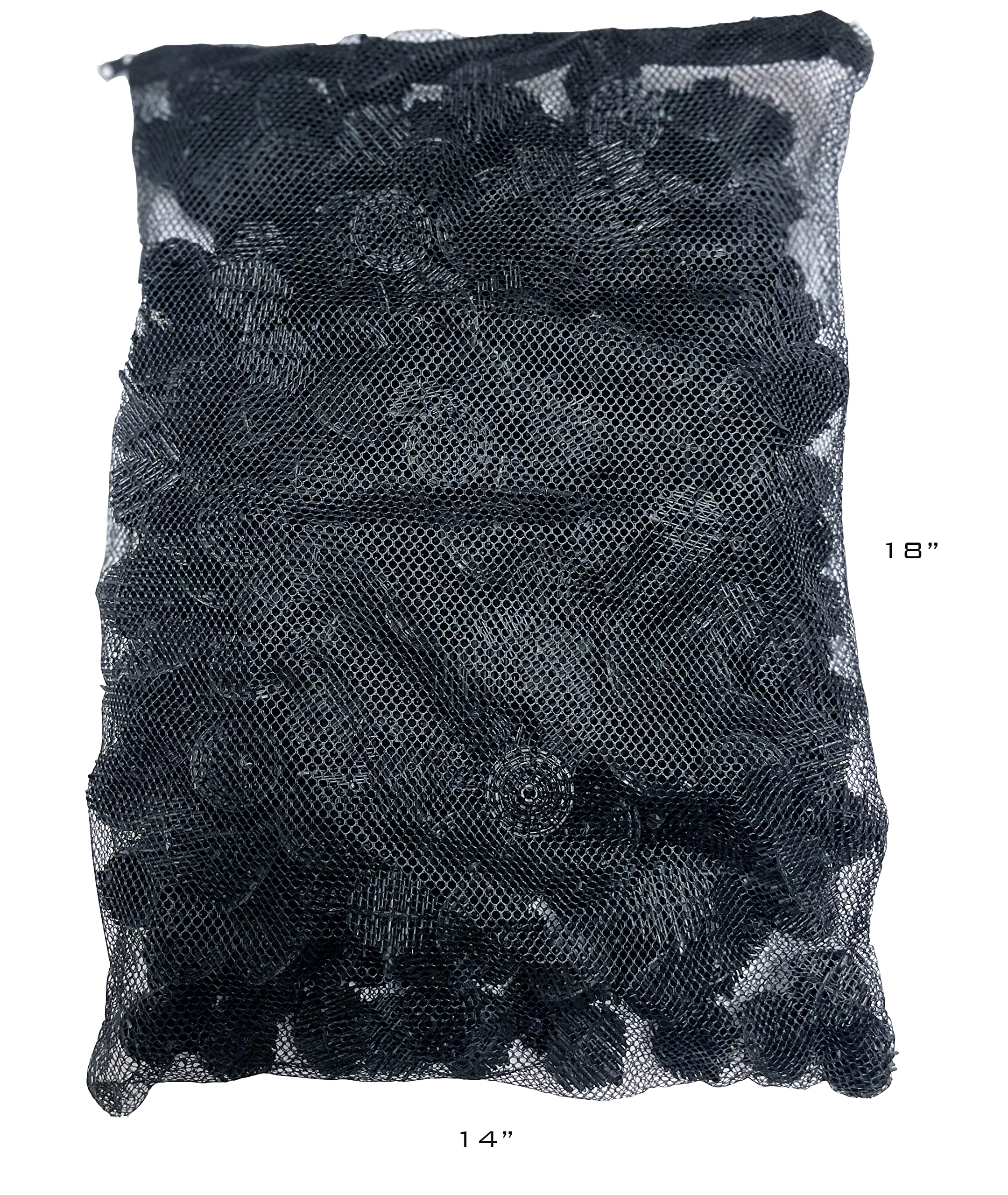 Aquarium Masters Bio Balls Filter Media - 300 Count, 1.5 Inch, Includes Mesh Bag with Zipper for Easy Access