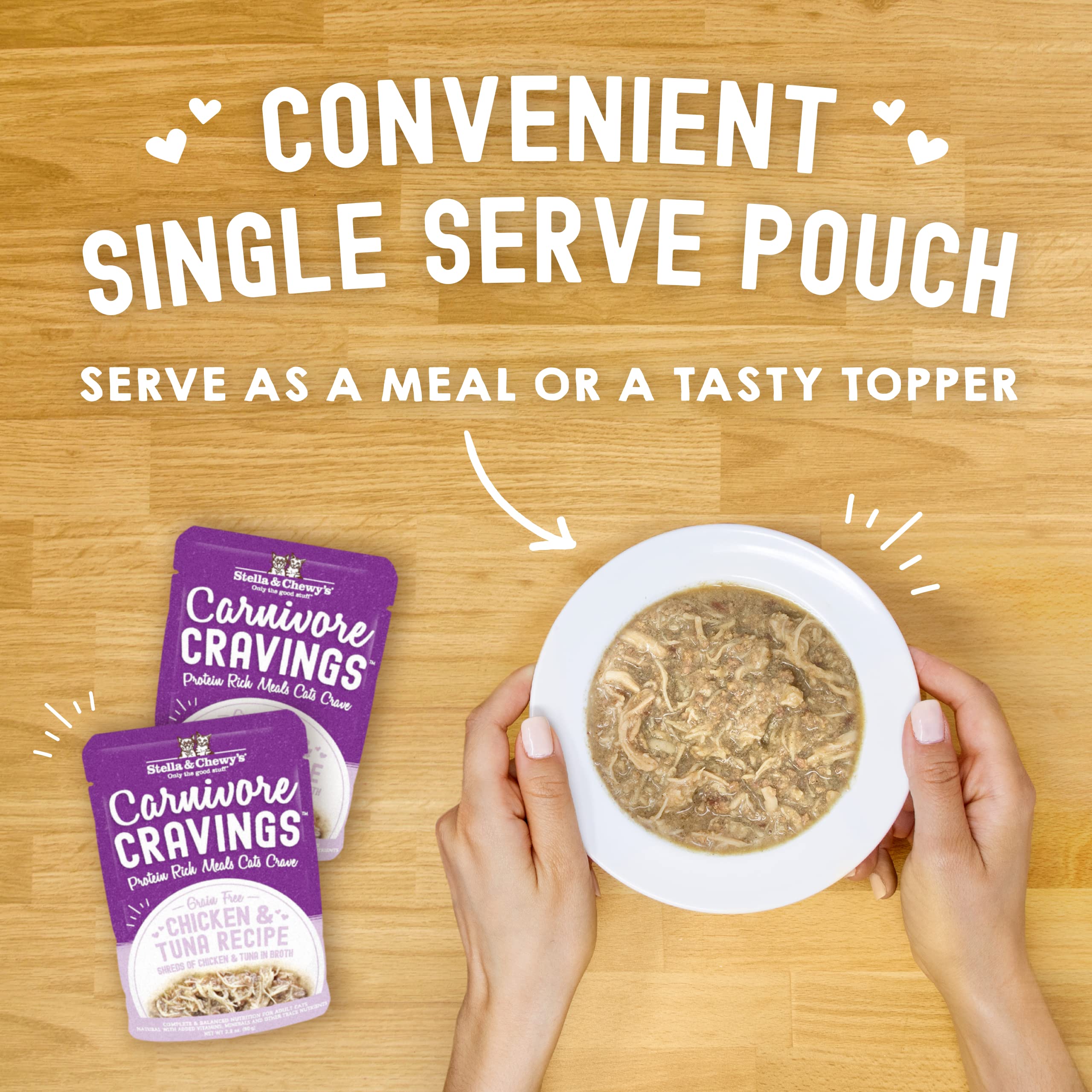 Stella & Chewy s Carnivore Cravings Wet Cat Food Pouches - Grain Free, Protein Rich Meal, Topper or Treat - Chicken & Tuna Reci