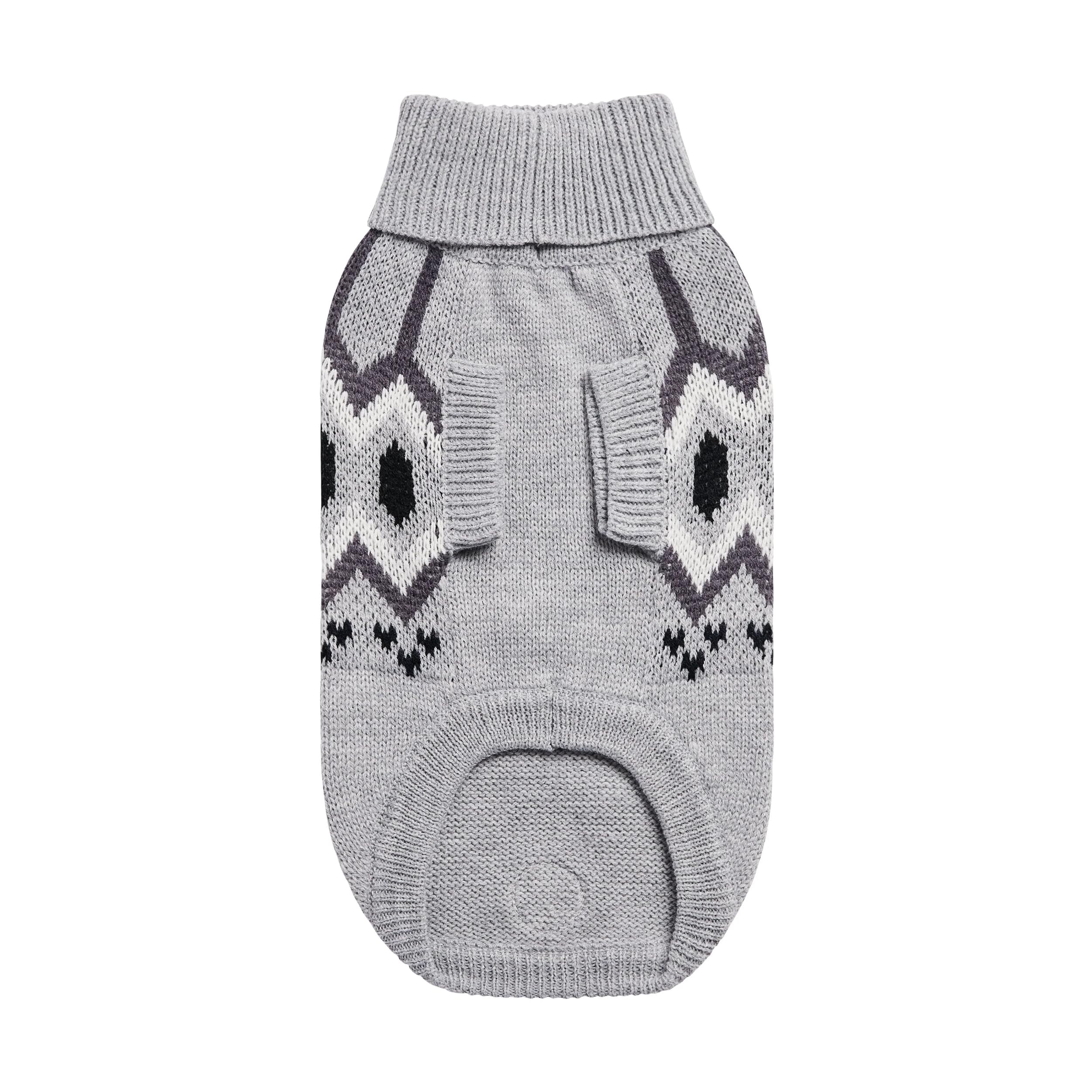 Gf Pet Heritage Sweater Dog Pullover – Classic Ribbed Knit Sweater For Dogs | Soft & Warm Acrylic | Timeless Design | Small, Medium, Large Pets – Grey Mix, 2Xl