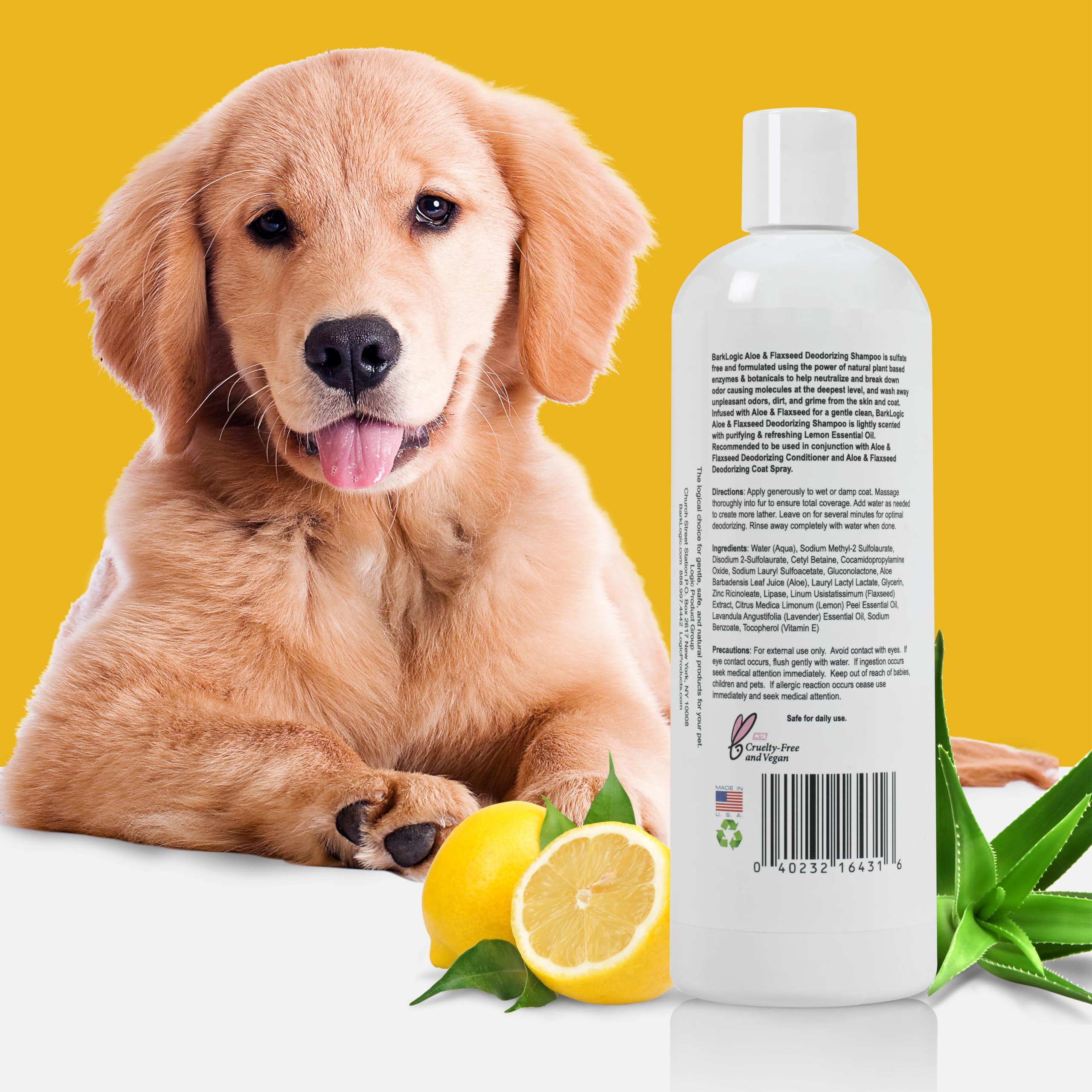 Barklogic Deodorizing Lemon Dog Shampoo - Sulfate Free, No Phthalates, No Parabens, No Peg'S, Made With Naturally Derived Ingred