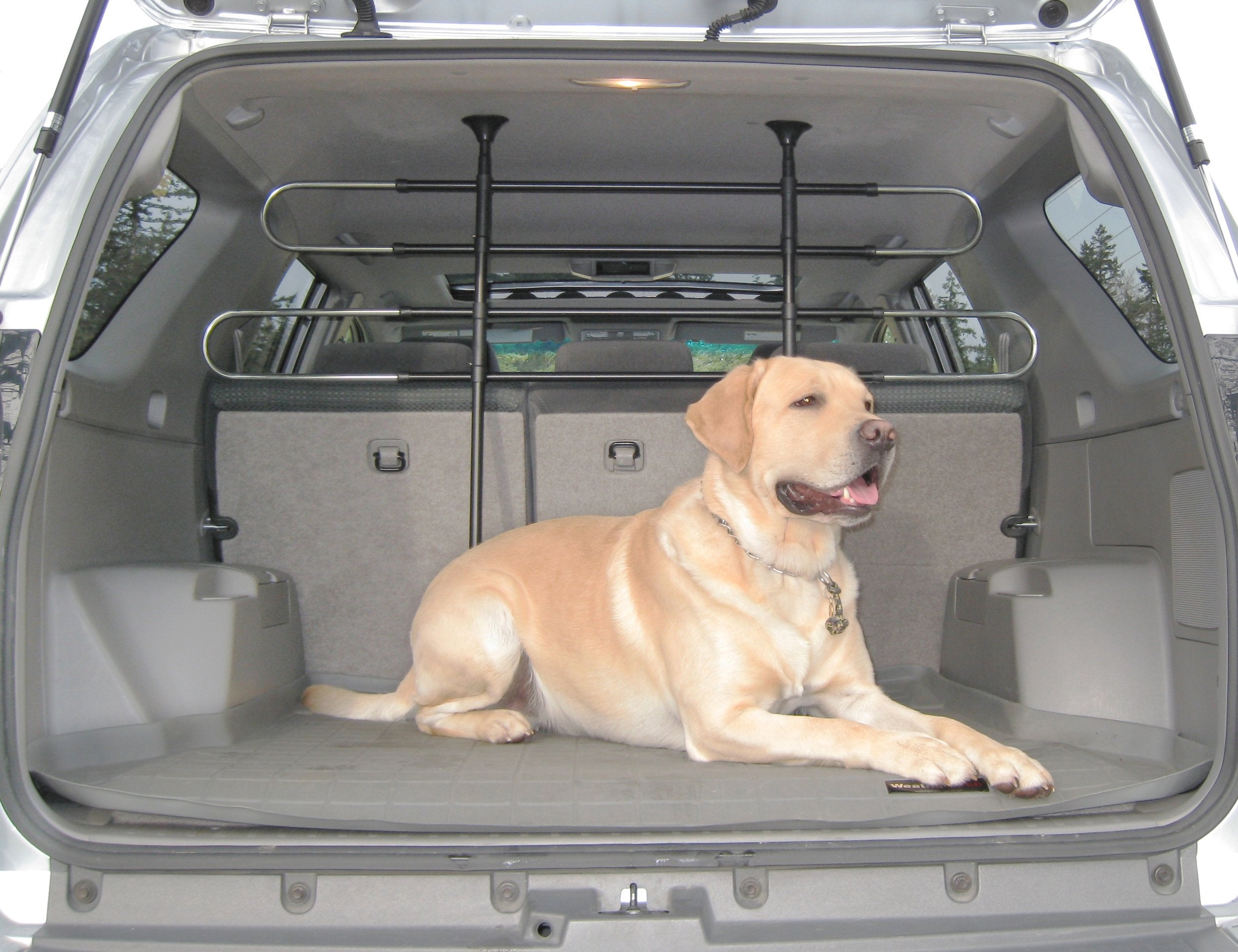 PortablePET Heininger Adjustable Pet Partition Barrier for Vehicles - Expands 34 to 60 Wide, 27 to 45 High - Keeps Dogs Safe, Ca