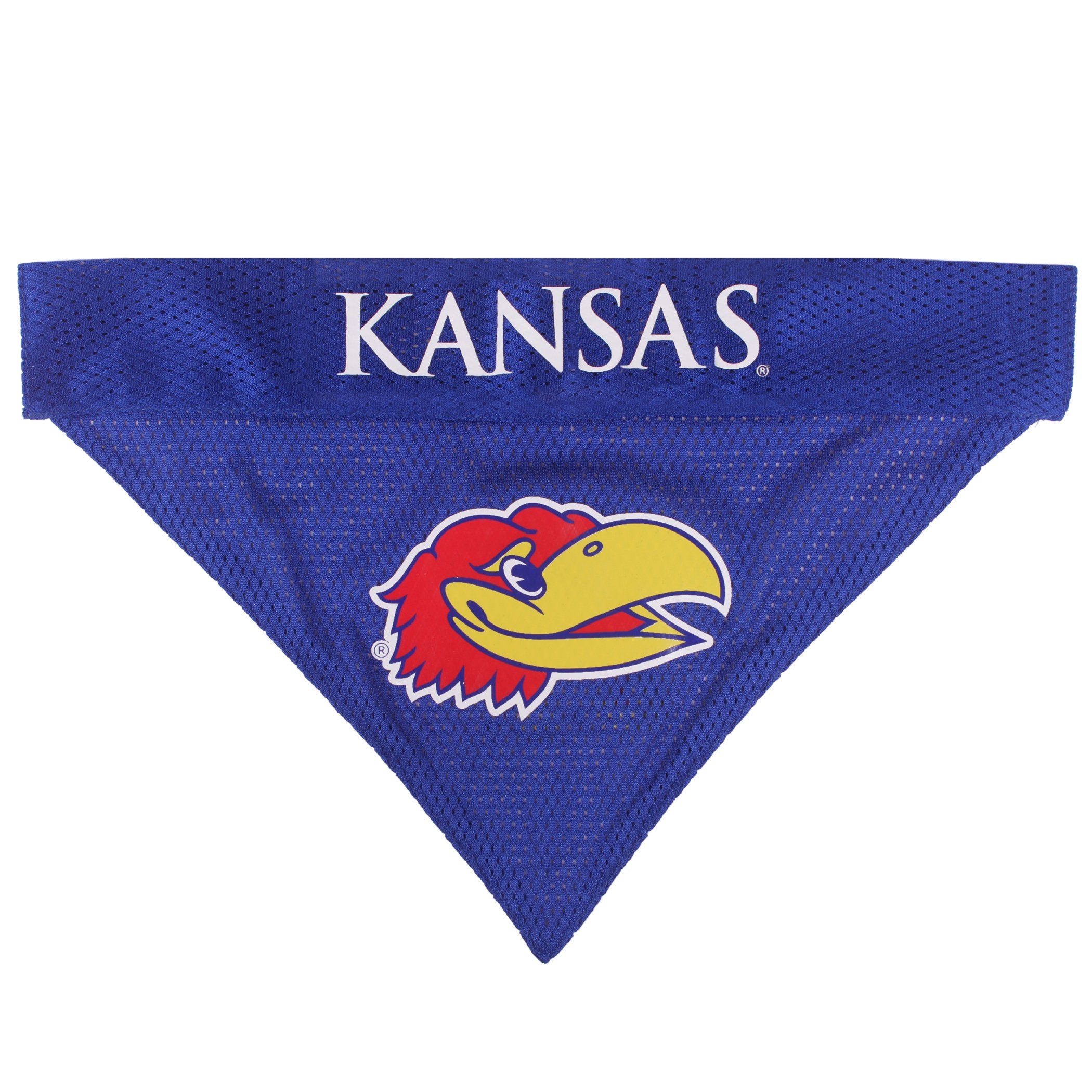 Pets First Collegiate Pet Accessories, Reversible Bandana, Kansas Jayhawks, Large/X-Large