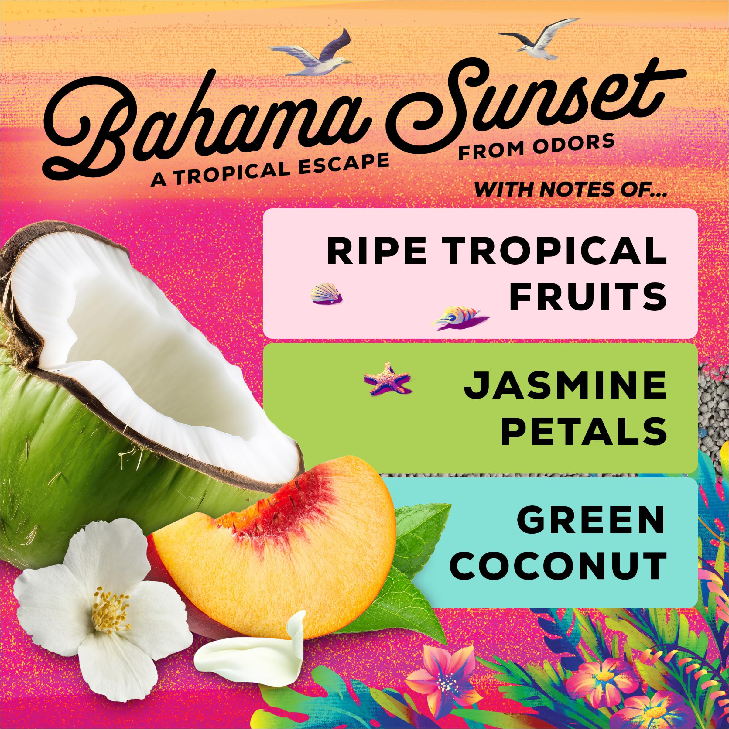 Purina Tidy Cats Bahama Sunset Scented Clumping Cat Litter Odor Control Formula - 38 Lb. Box