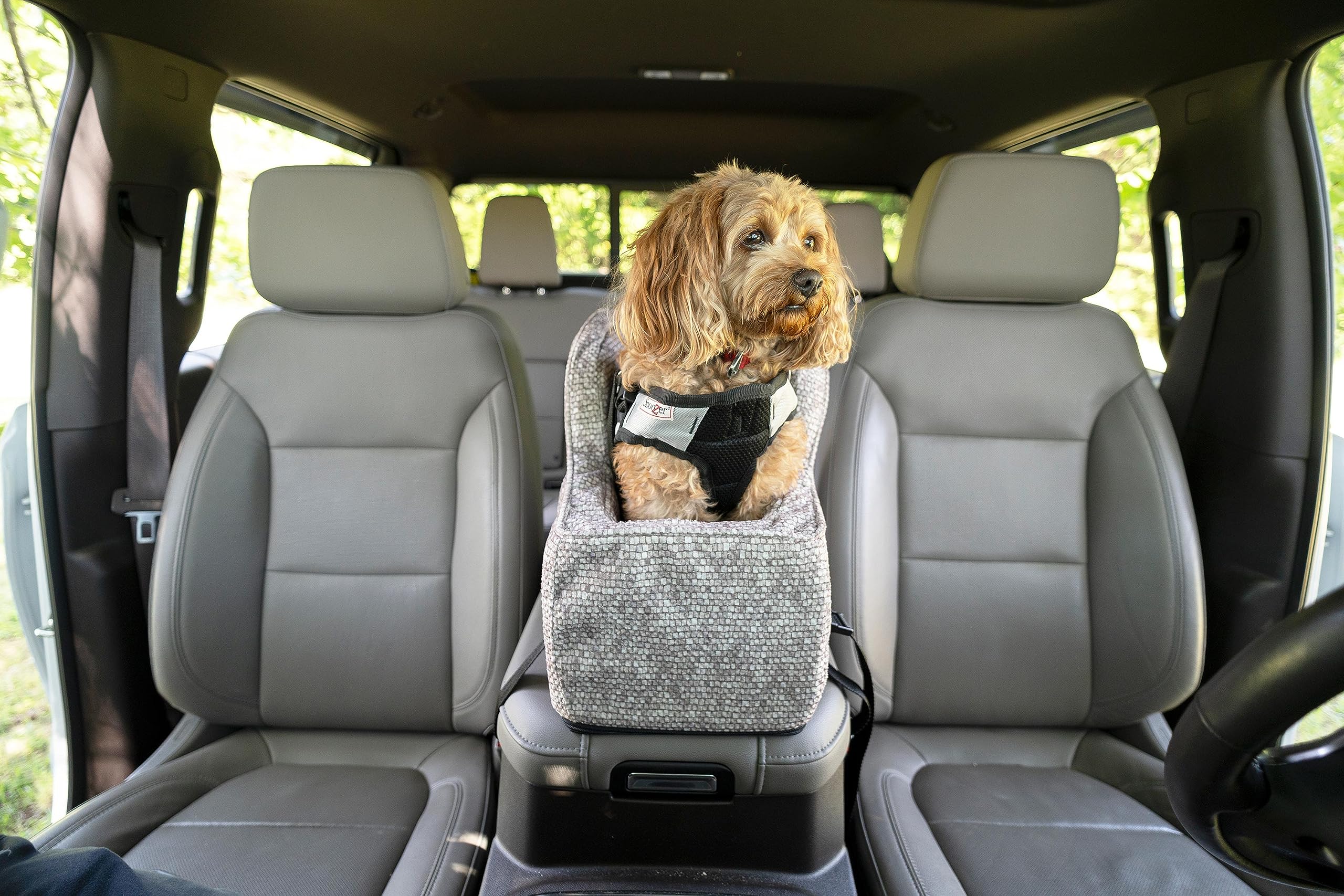 Snoozer Luxury High Back Console Pet Car Seat - Show Dog Collection, Small - Merlin Linen