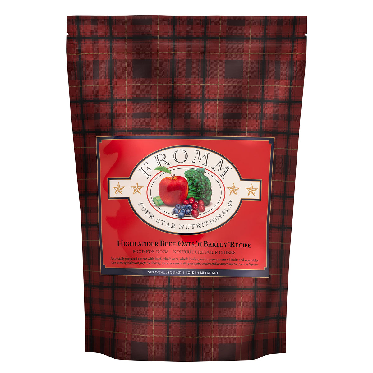 Fromm Four-Star Nutritionals Highlander Beef, Oats, & Barley Dog Food - Premium Dry Dog Food - Beef Recipe - 4 Lb