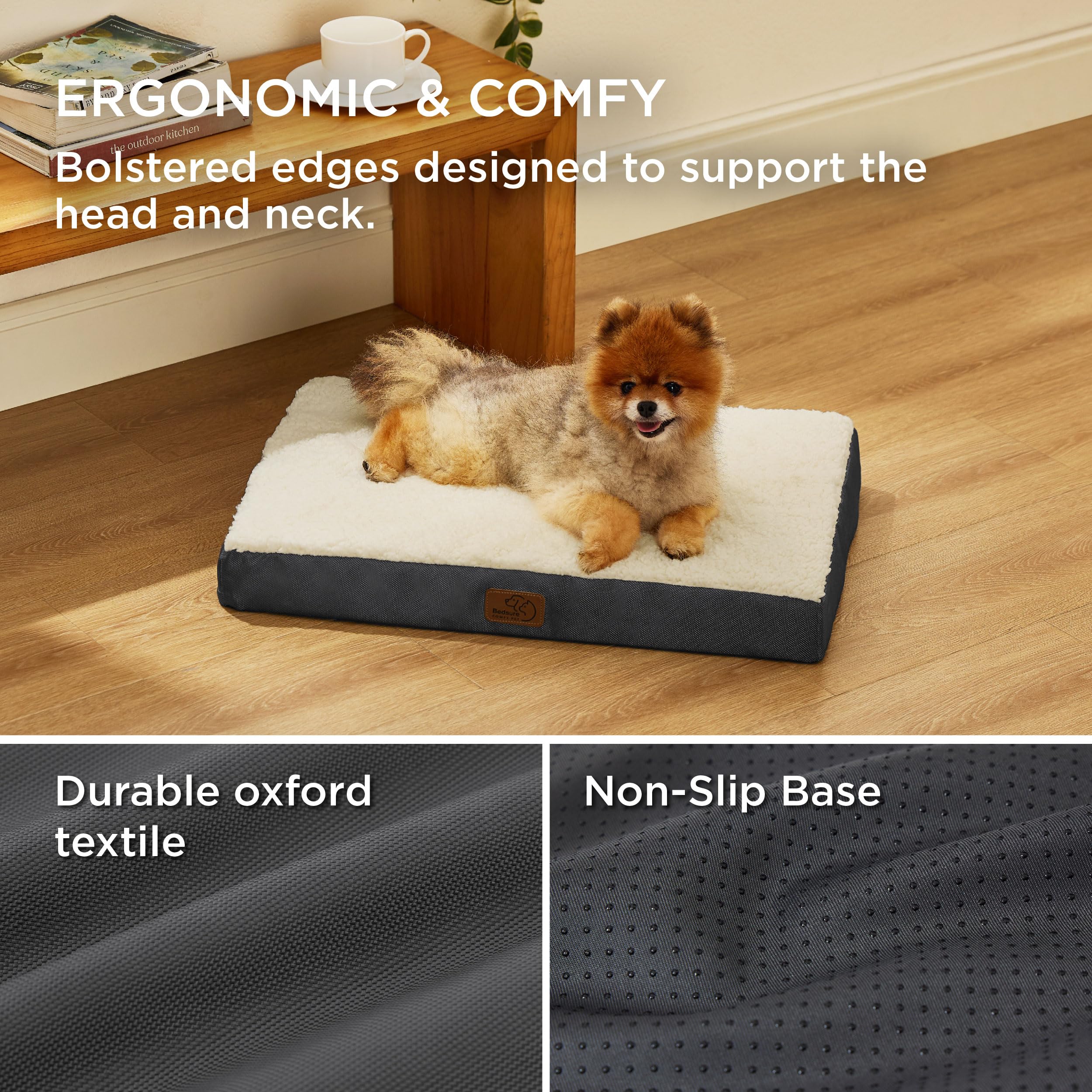 Bedsure Dog Bed for Small Dogs - Orthopedic Waterproof Puppy Beds with Removable Washable Cover, Egg Crate Foam Pet Mat, Suitabl