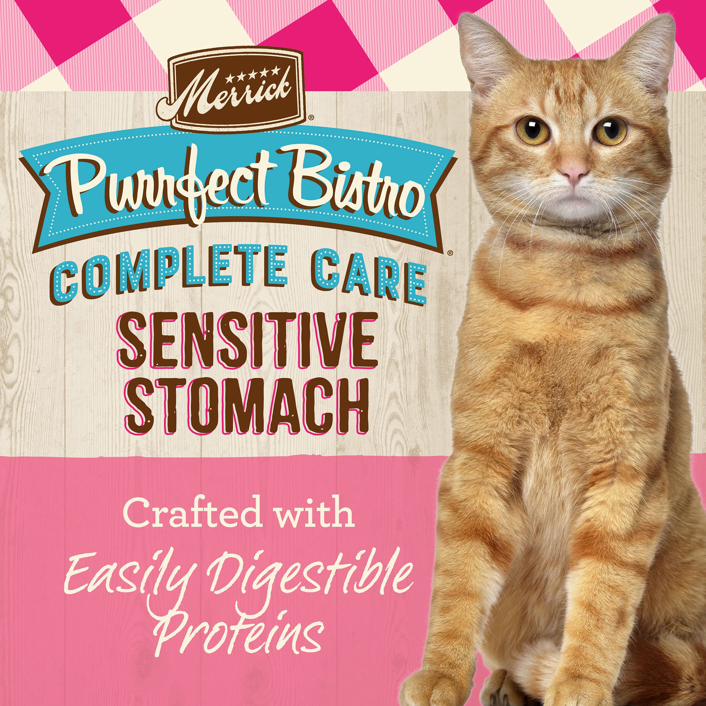 Merrick Purrfect Bistro Grain Free, Healthy, And Natural Dry Cat Food, Complete Care Sensitive Stomach Recipe - 12 lb. Bag