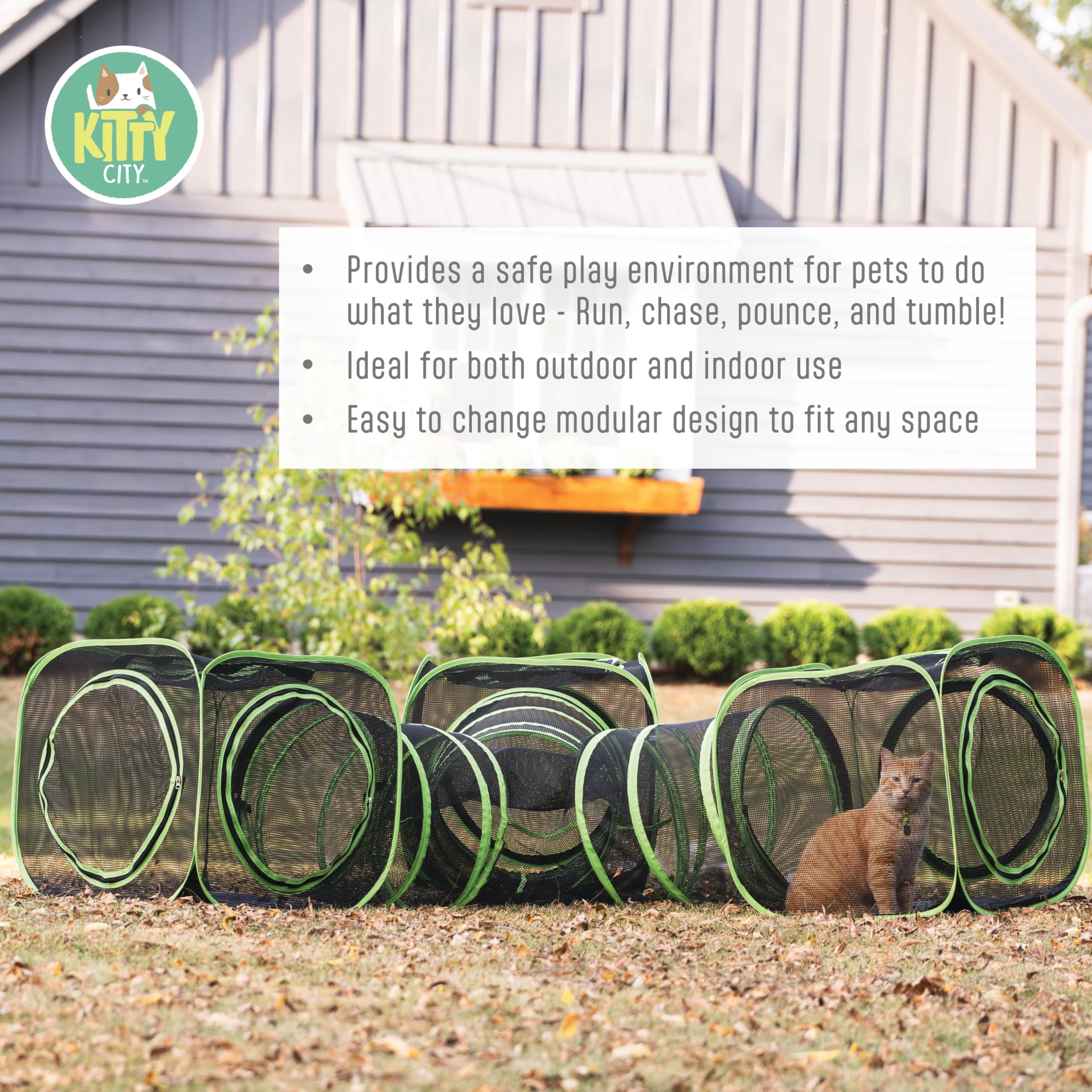 Kitty City Large Outdoor 3-Way Play Tunnel