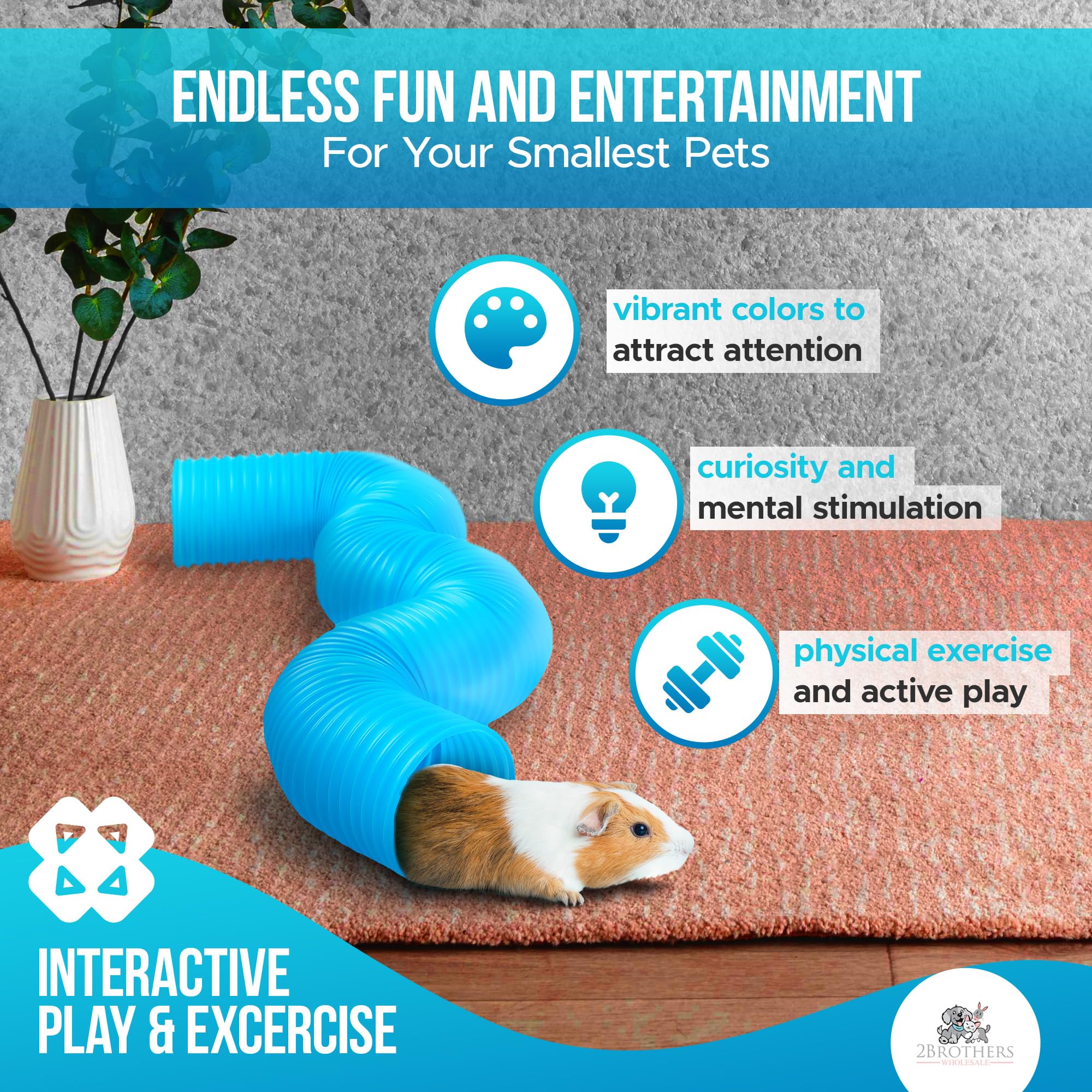 Guinea Pig Tunnels And Hamster Tubes - Fun Ferret Tunnels - Ideal Rat Cage Accessories - Collapsible Guinea Pig Toys For Boredom