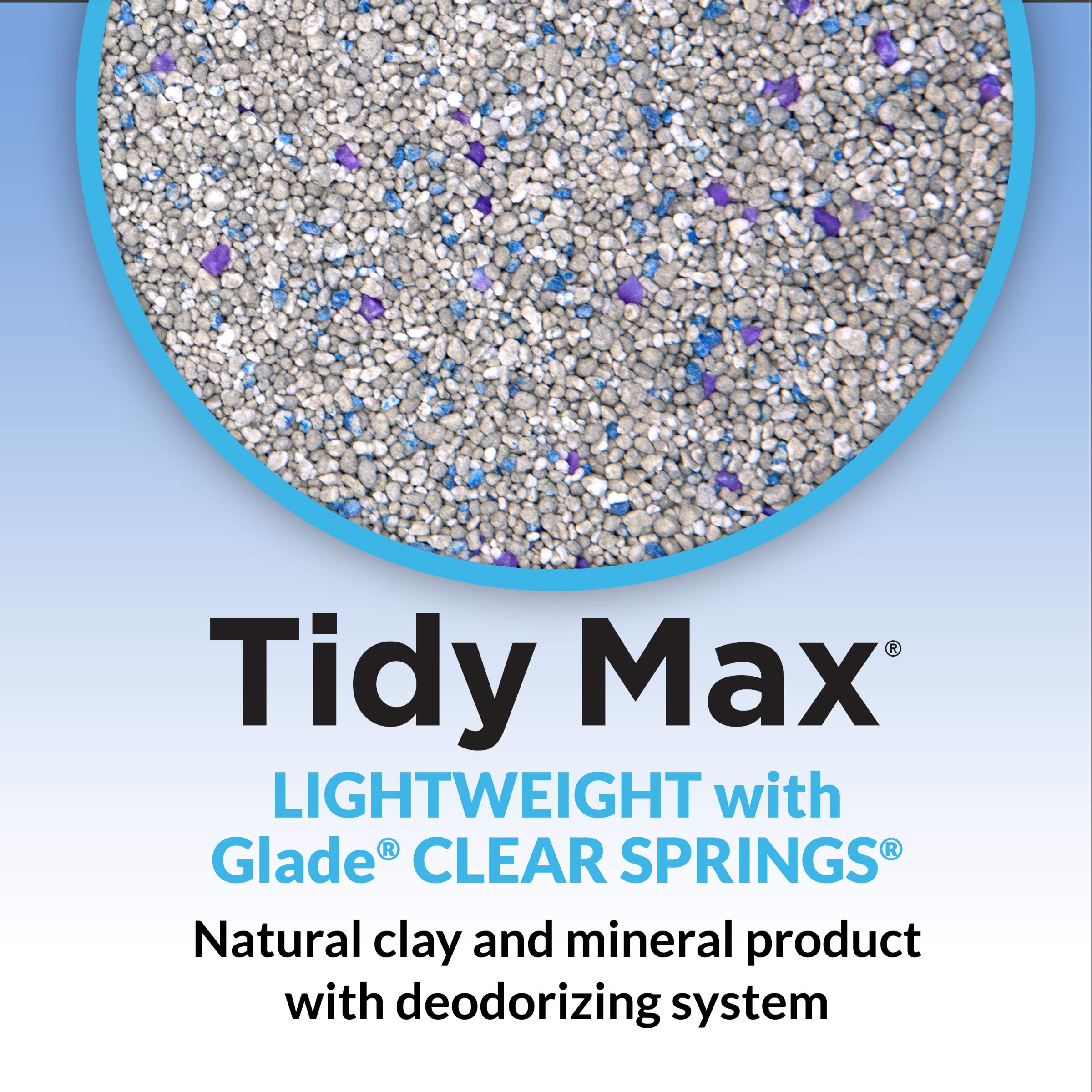Purina Tidy Cats Clumping, Lightweight, Multi Cat Litter, Tidy Max Glade Clear Springs Formula - 17 Lb. Box