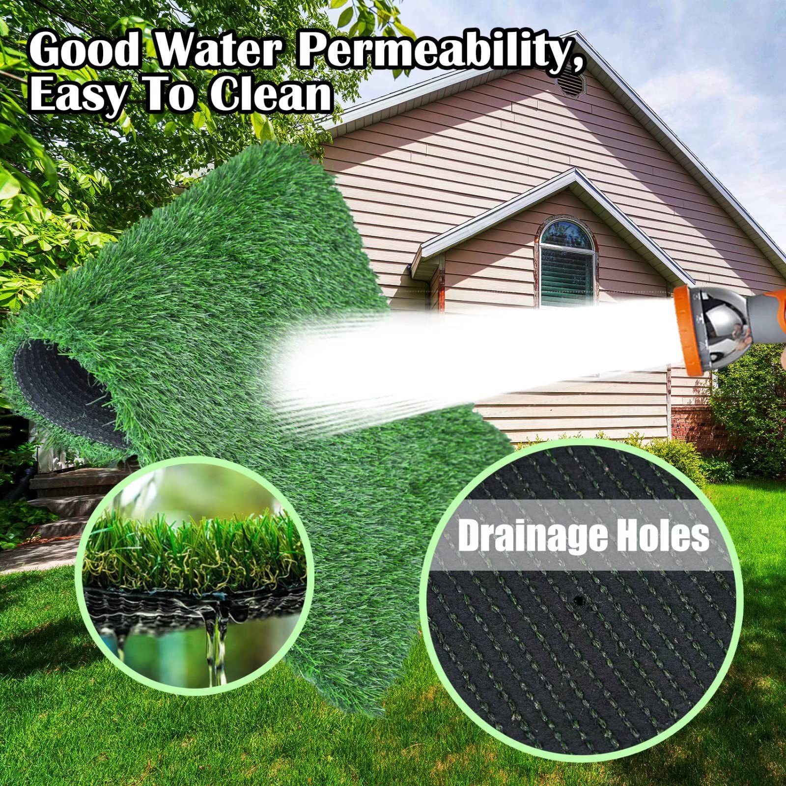 Globreen Dogs Artificial Grass Pee Pads, Puppy Potty Training Turf, Pets Fake Grass Mat For Indoor Outdoor, 45' X 32'