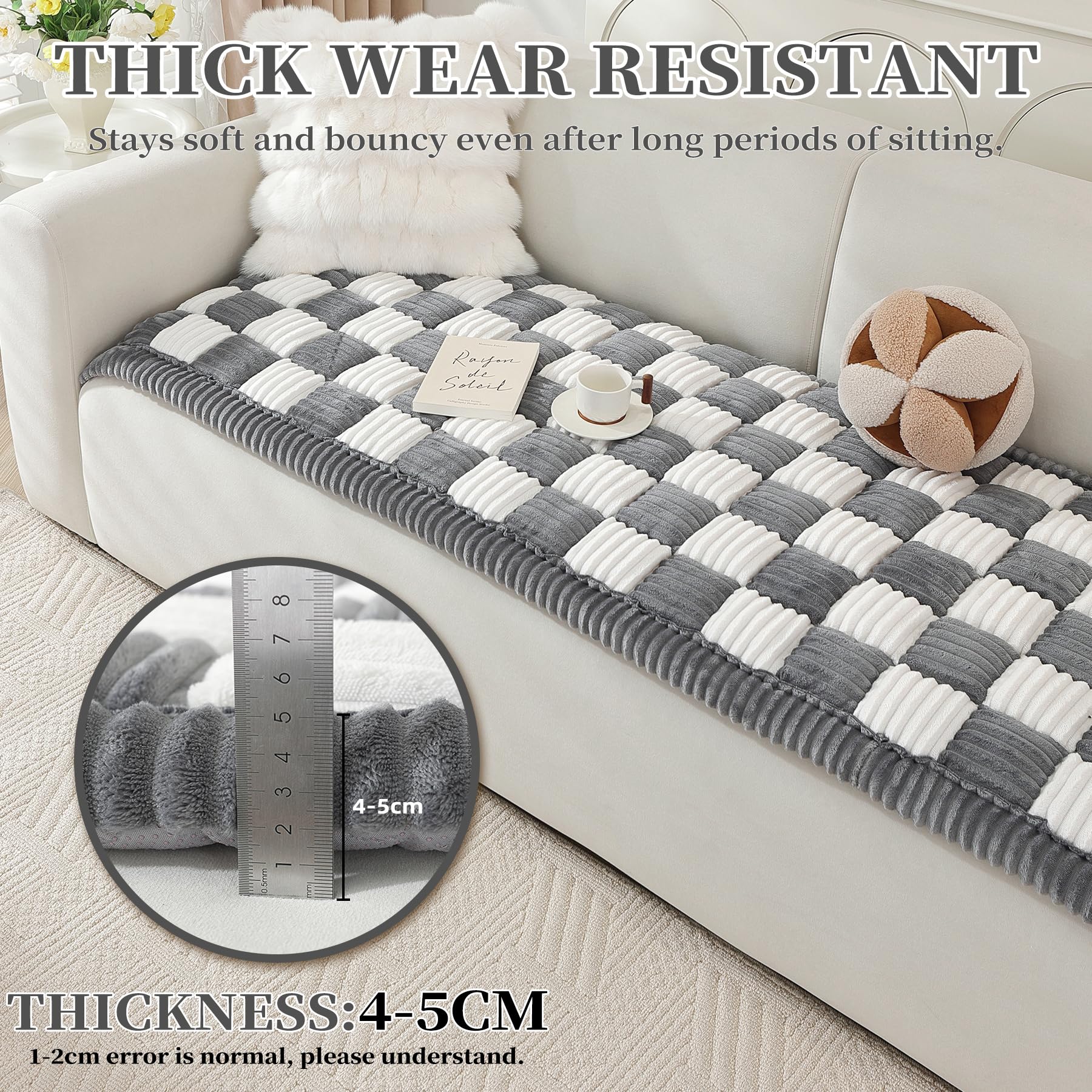 Couch Cover For Dogs Washable, Pet Sofa Cover, Dog Couch Cover Protector, Non Slip Dog Bed Mat, Soft Fuzzy Couch Cover For 2-3 C