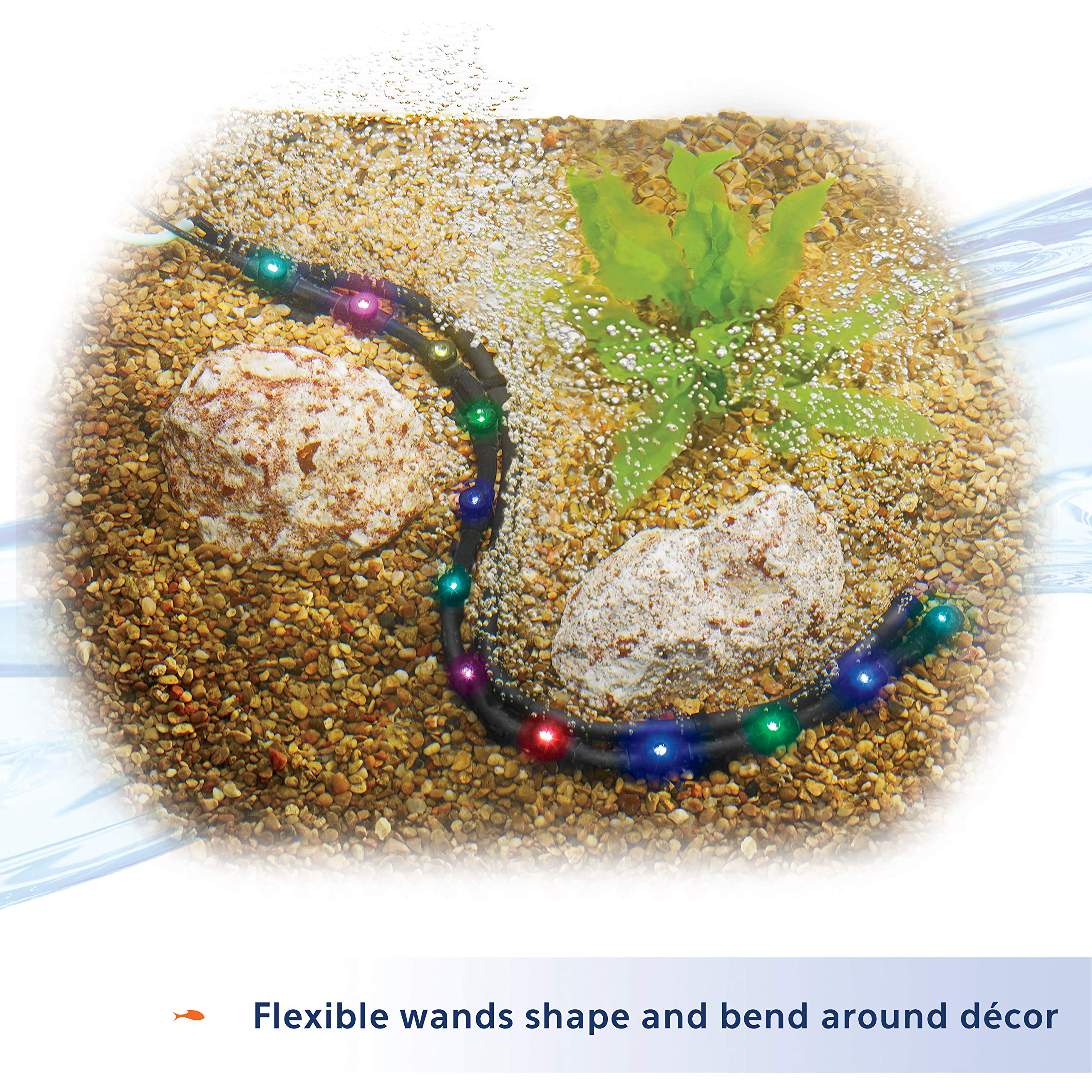 Aqueon Fish Tank Aquarium Flexible Led Accent Light And Bubble Wand, Multi Color, 14 Inch