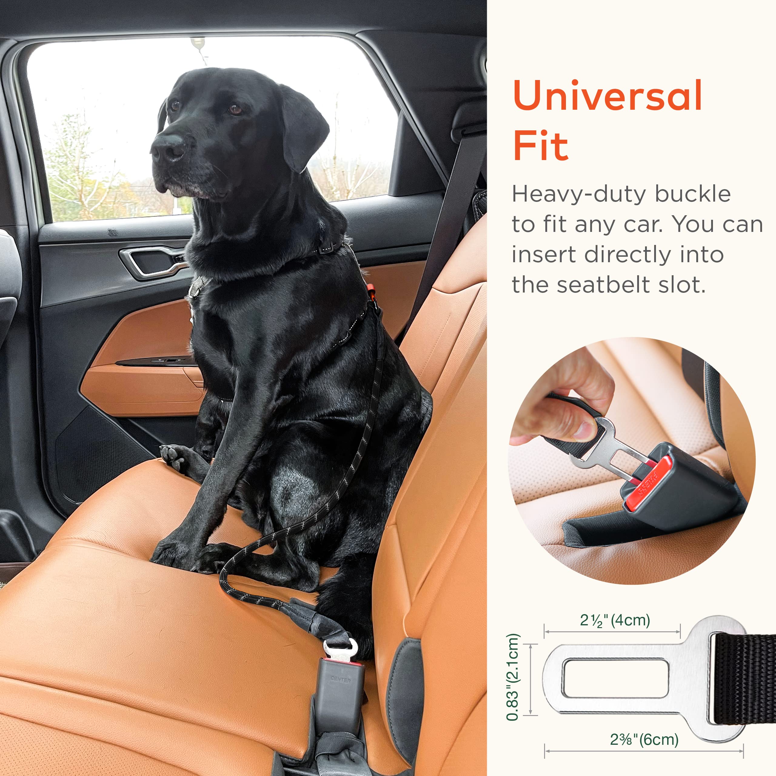 ARCA PET Dog Seat Belt for Car | Universal Dog Car Seatbelt | Durable Reflective Rope with Clip Hook Latch, Buckle and Alloy Car