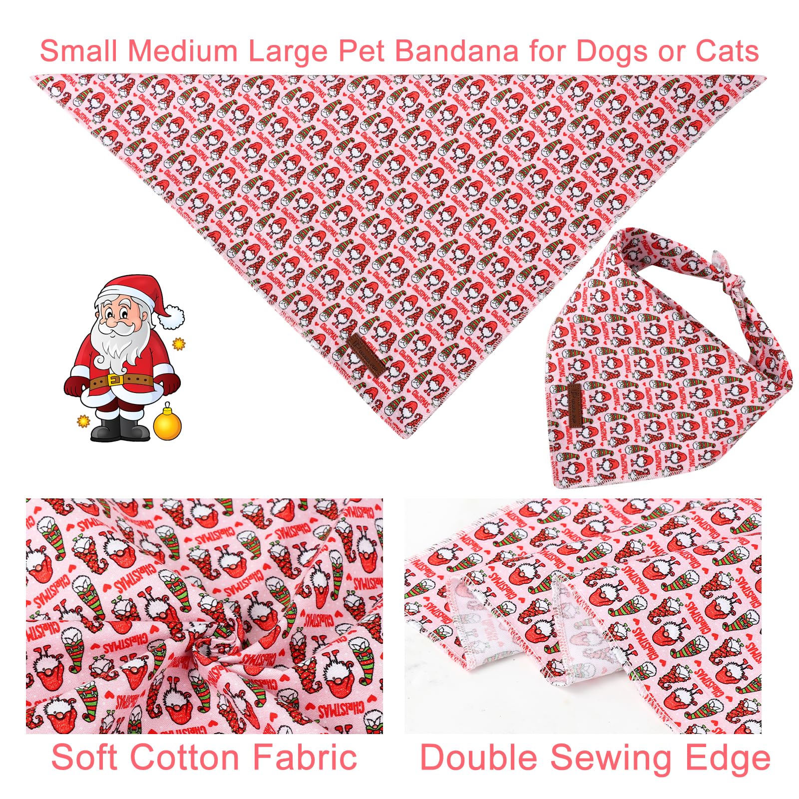 Up Urara Pup Christmas Dog Bandana, Christmas Snowman Triangle Bid Scarf For Girl Boy Dog, Cotton Pet Kerchief, Adjustable Winte