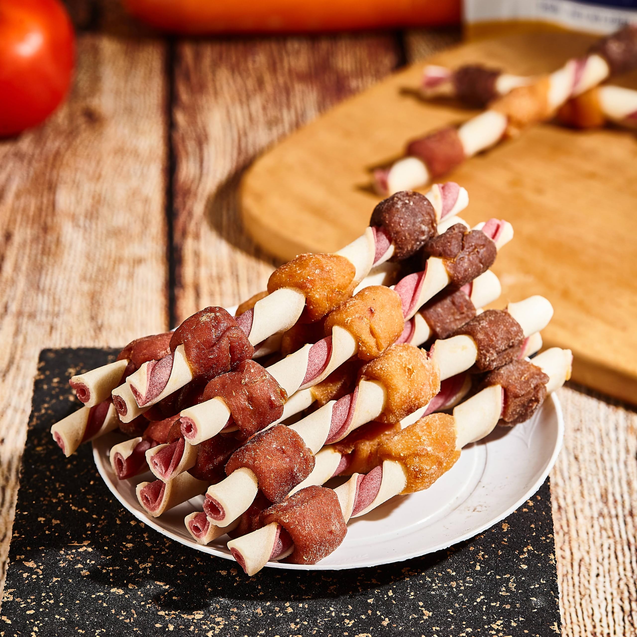 FAYWELL - Combo Kabob Dog Natural Treats, Rich in Protein & Vitamins & Probiotics, Supports Oral Health, Digestible (16pk/288g)