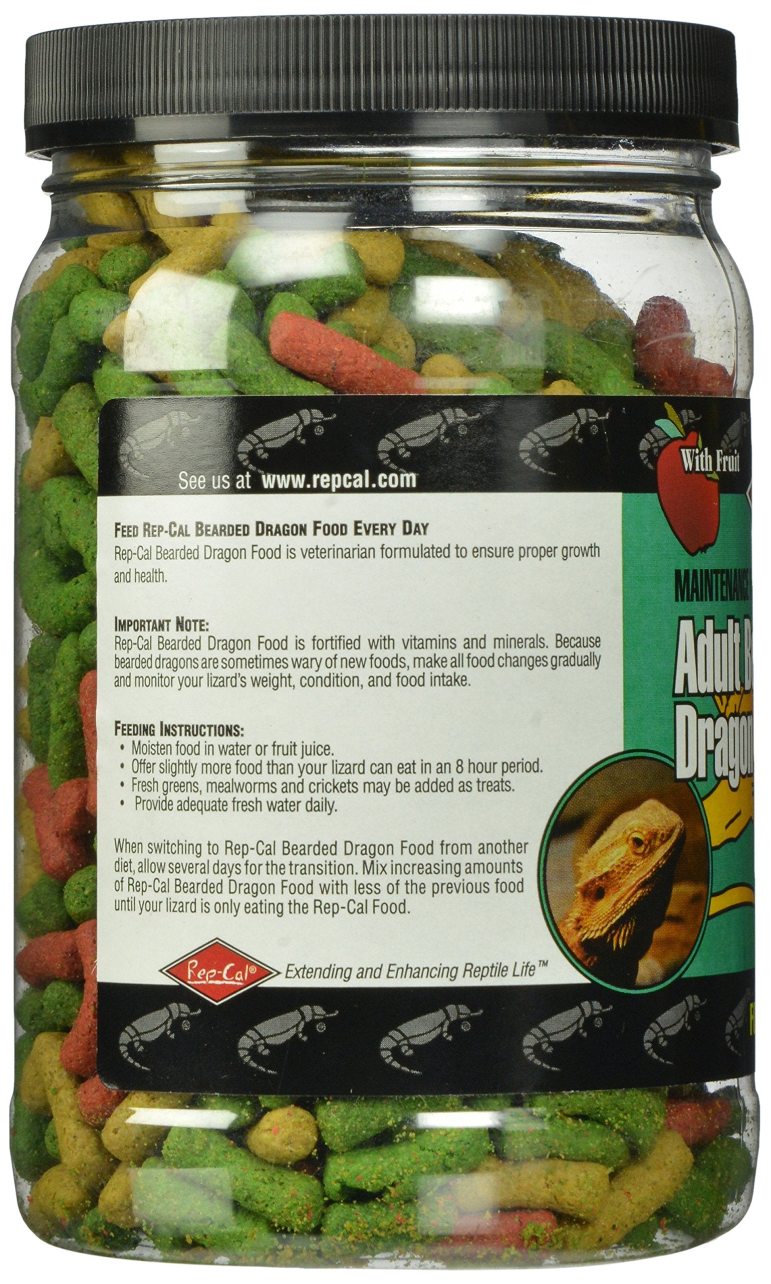 Rep-Cal Adult Bearded Dragon Pet Food, 8-Oz, Model 52295, Nutritional Formula