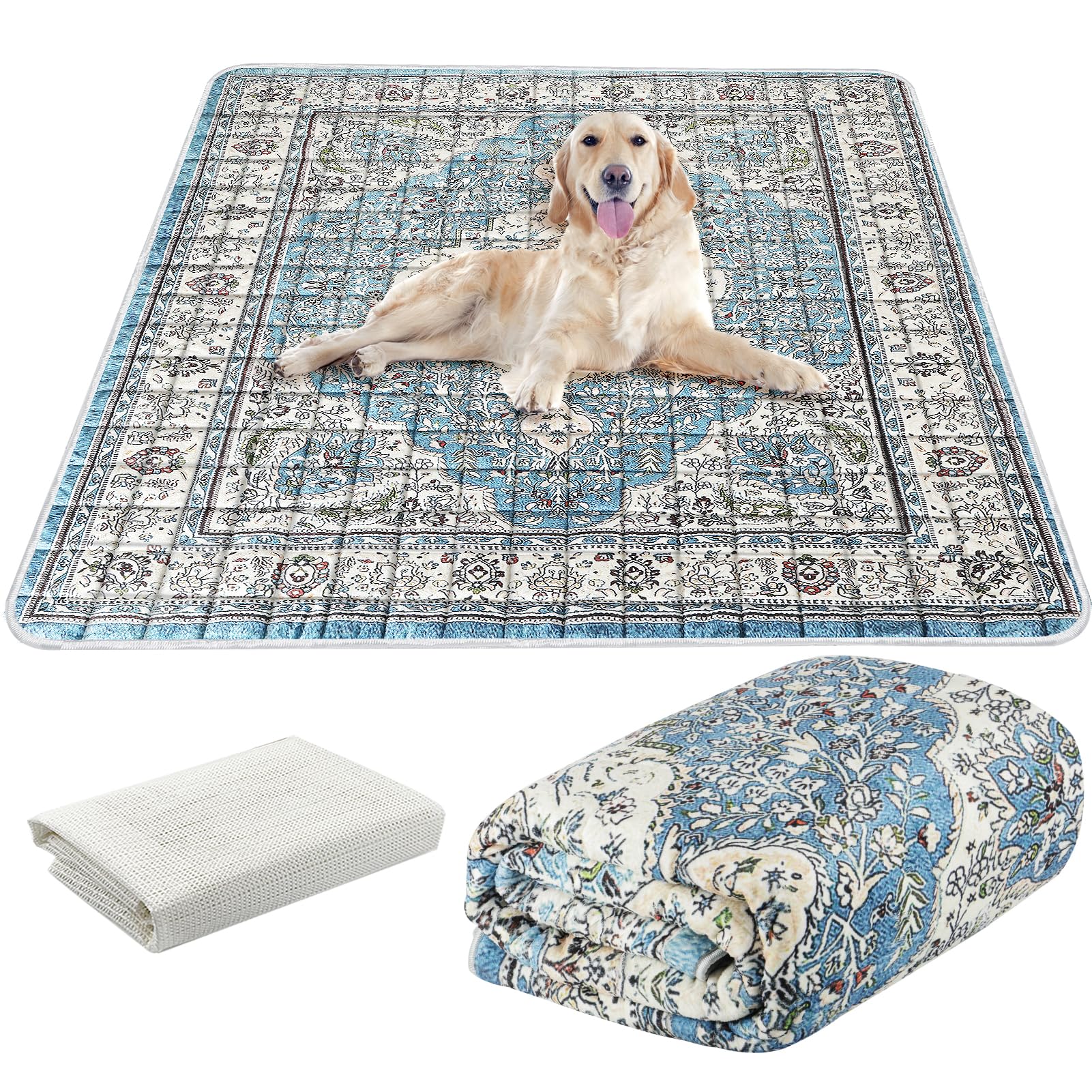 Aihsumc Extra Large Washable Pee Pads For Dogs (72''X72''), Upgrade Reusable Puppy Pads With Non-Slip Rug Pad, Super Thickening 
