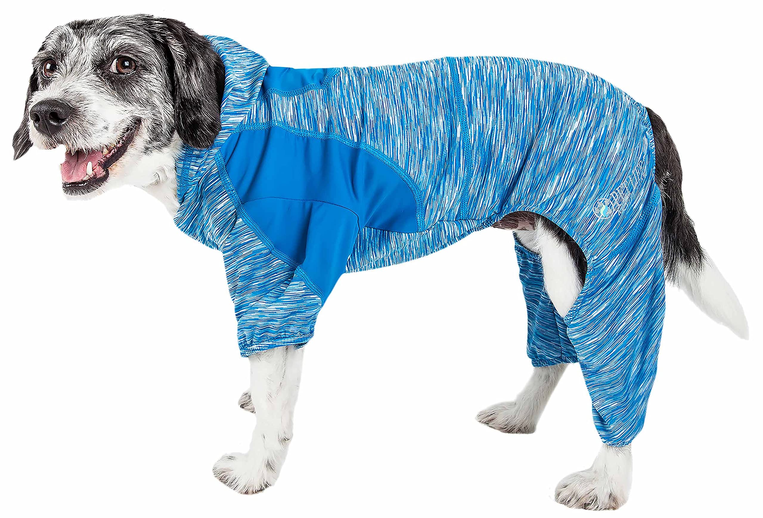 Pet Life ® Active Downward Dog Hoodie And Flexible Full Body Dog T-Shirt - Lightweight Dog Fitness Tracksuit And Yoga Dog Clothes Featuring 4-Way Stretch, Reflective And Quick-Dry Technology