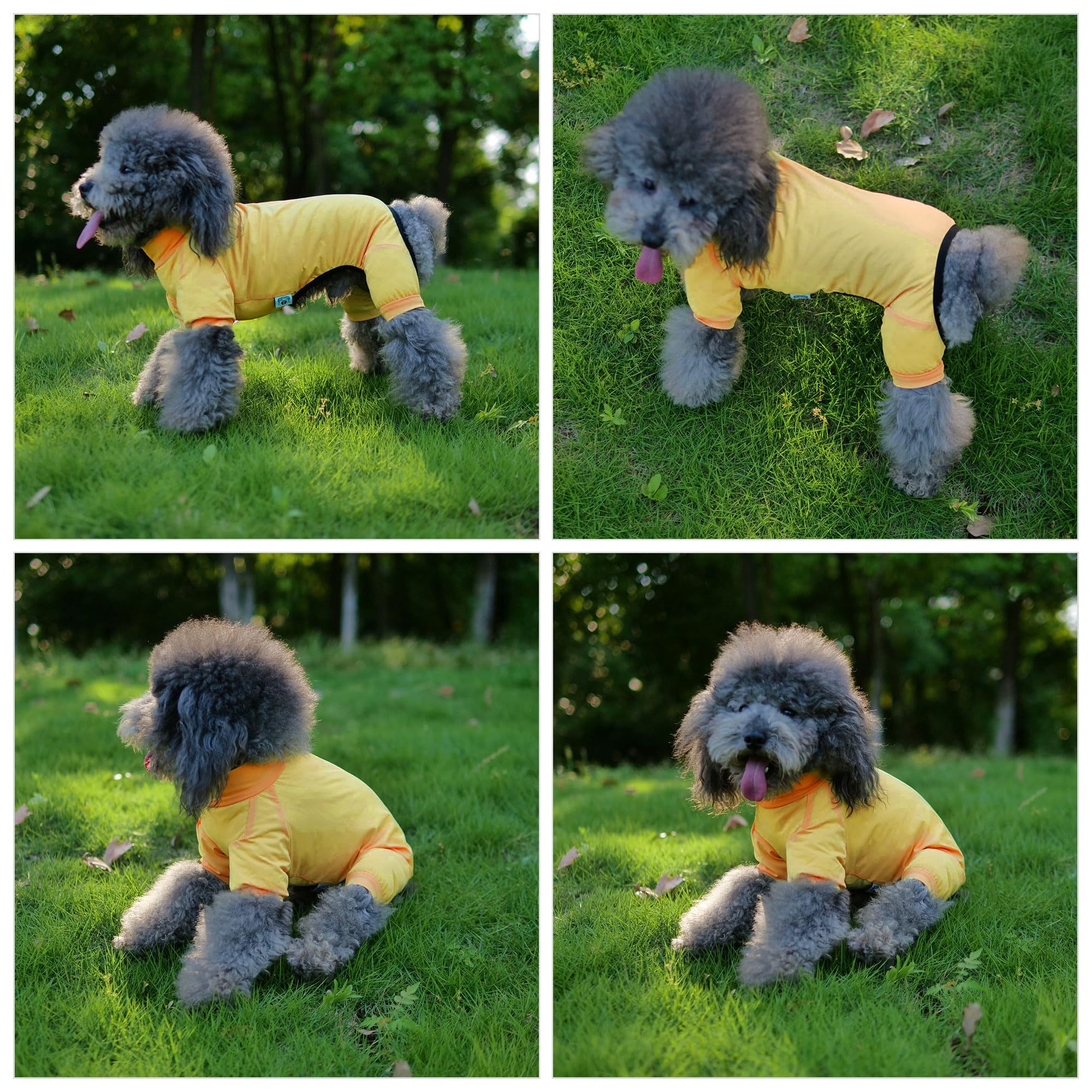 Lovelonglong Dog Jumpsuit With Uv Protection And Quick-Dry Fabric For Spring Summer Pet Pajamas Yellow S