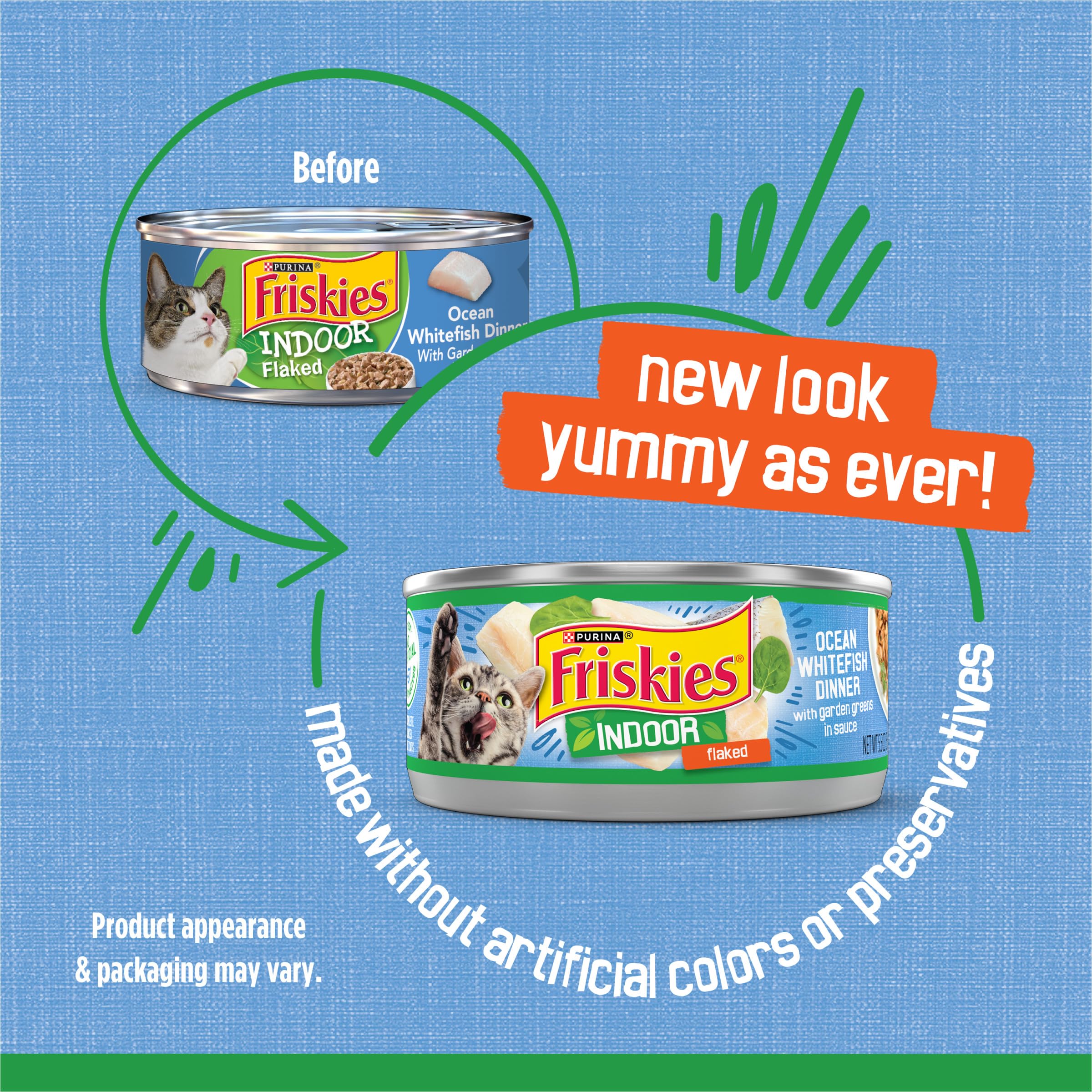 Purina Friskies Indoor Wet Cat Food, Indoor Flaked Ocean Whitefish Dinner in Sauce - (Pack of 24) 5.5 oz. Can