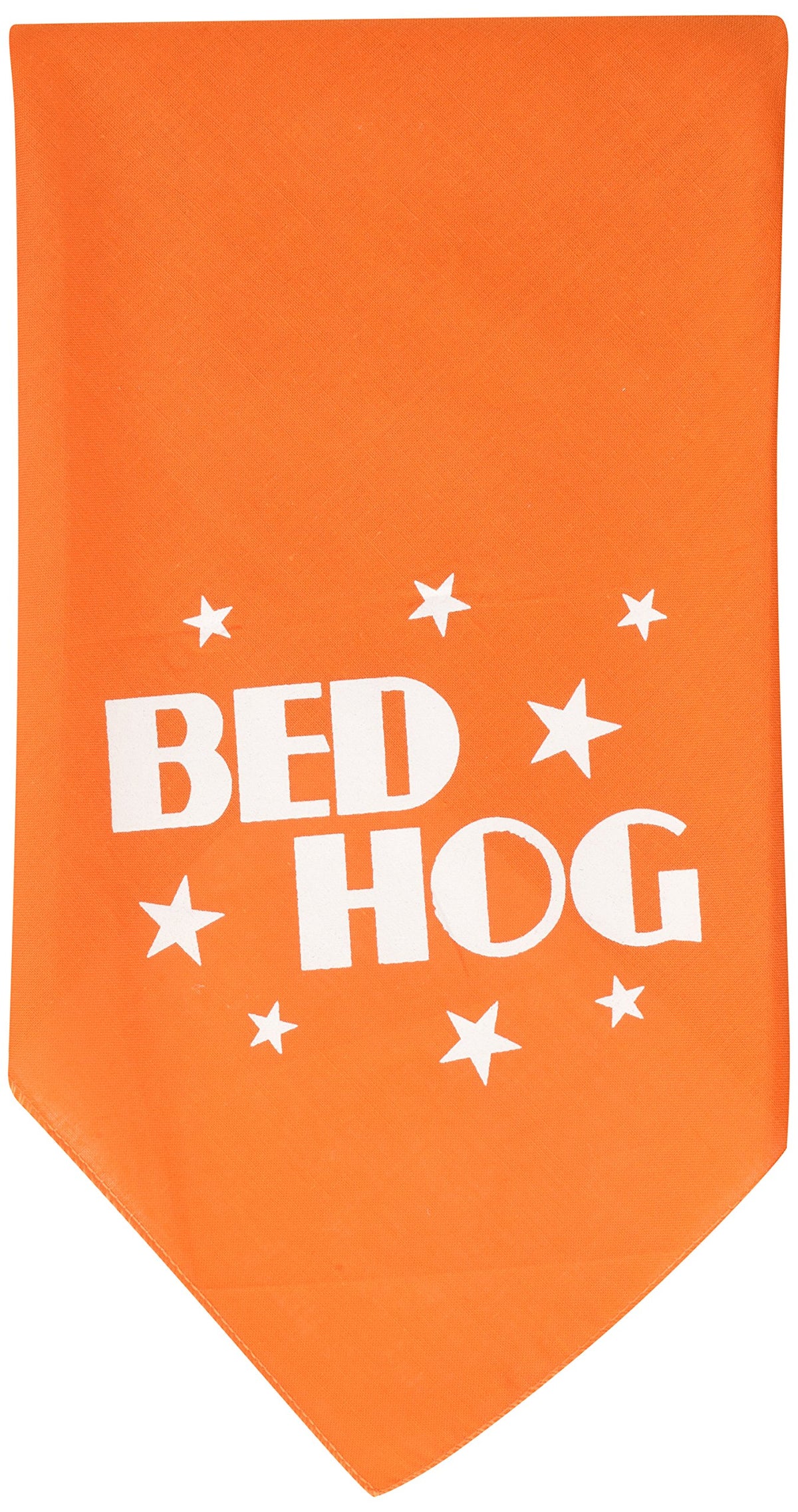 Pet and Dog Bandana Screen Printed, &quot;Bed Hog&quot; Orange Large