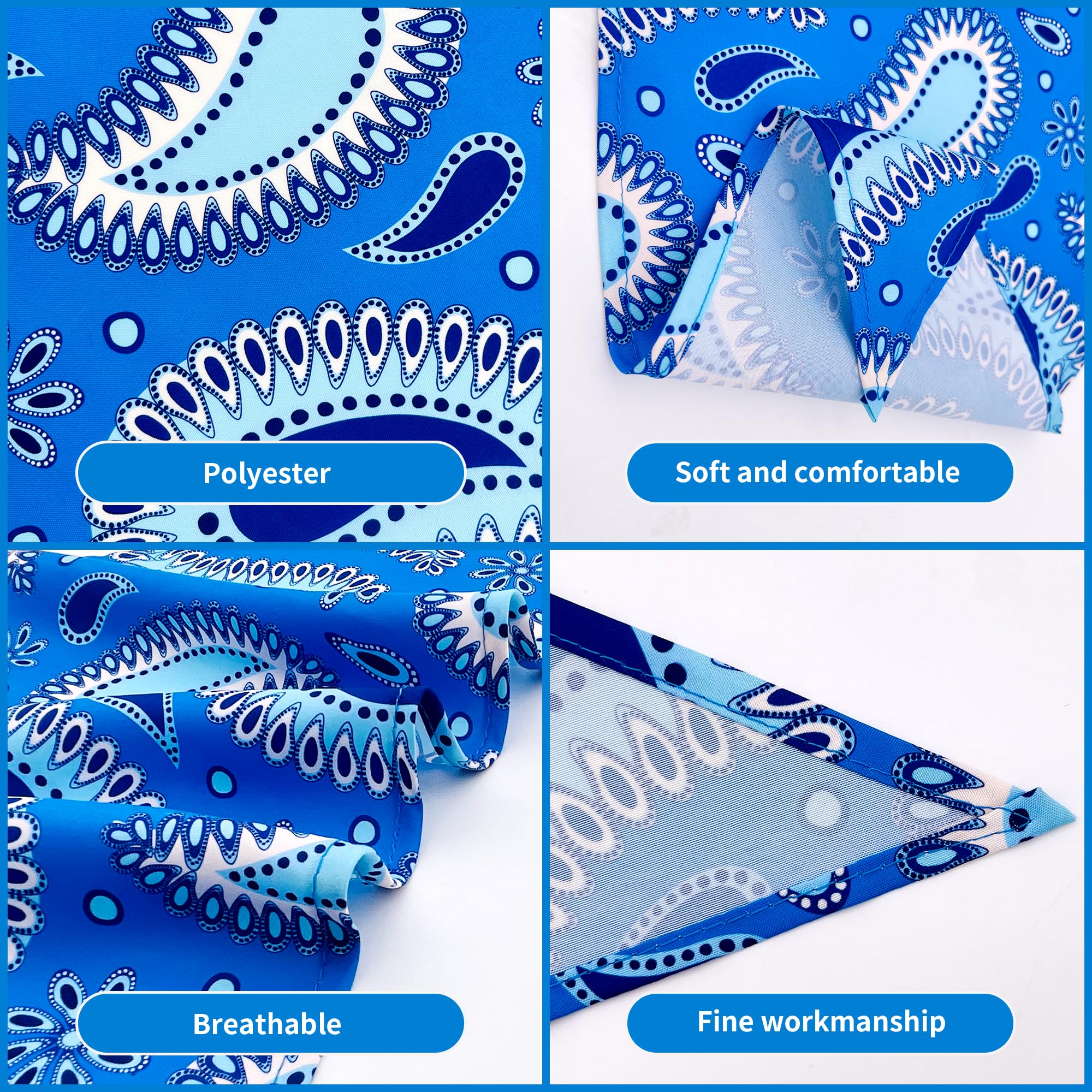 JpGdn 10pcs Dog Bandanas Paisley Pattern for Large Extral Large XL XXL Breed Kerchief Triangle Bibs Scarves Pink Blue Yellow Red