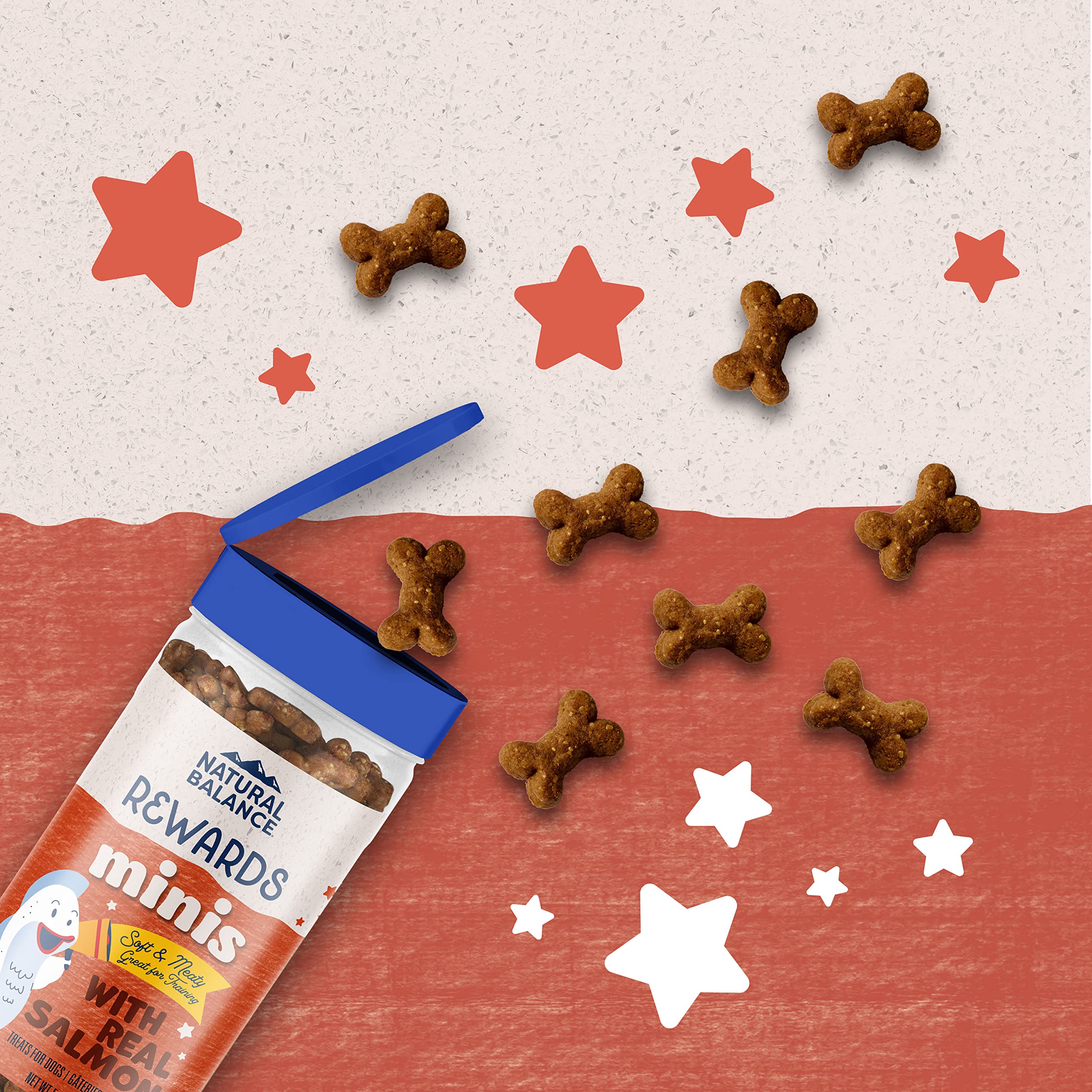 Natural Balance Limited Ingredient Mini-Rewards Salmon Grain-Free Dog Training Treats for Dogs | 5.3 Ounce (Pack of 1), Canister