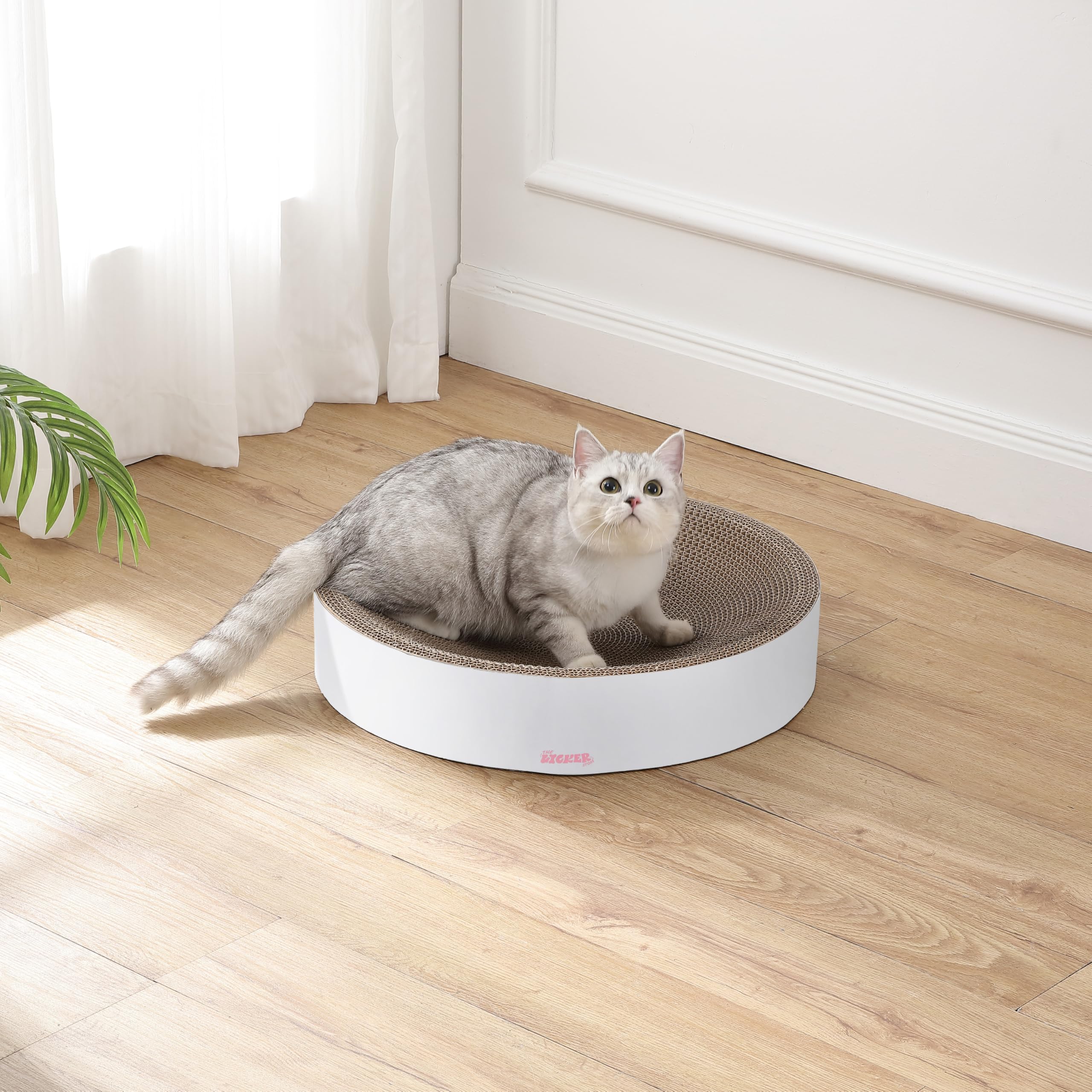The Licker Store Csr1010I Nelson 20.13'' Modern Cardboard Round Bowl Cat Scratcher With Catnip, Cloud